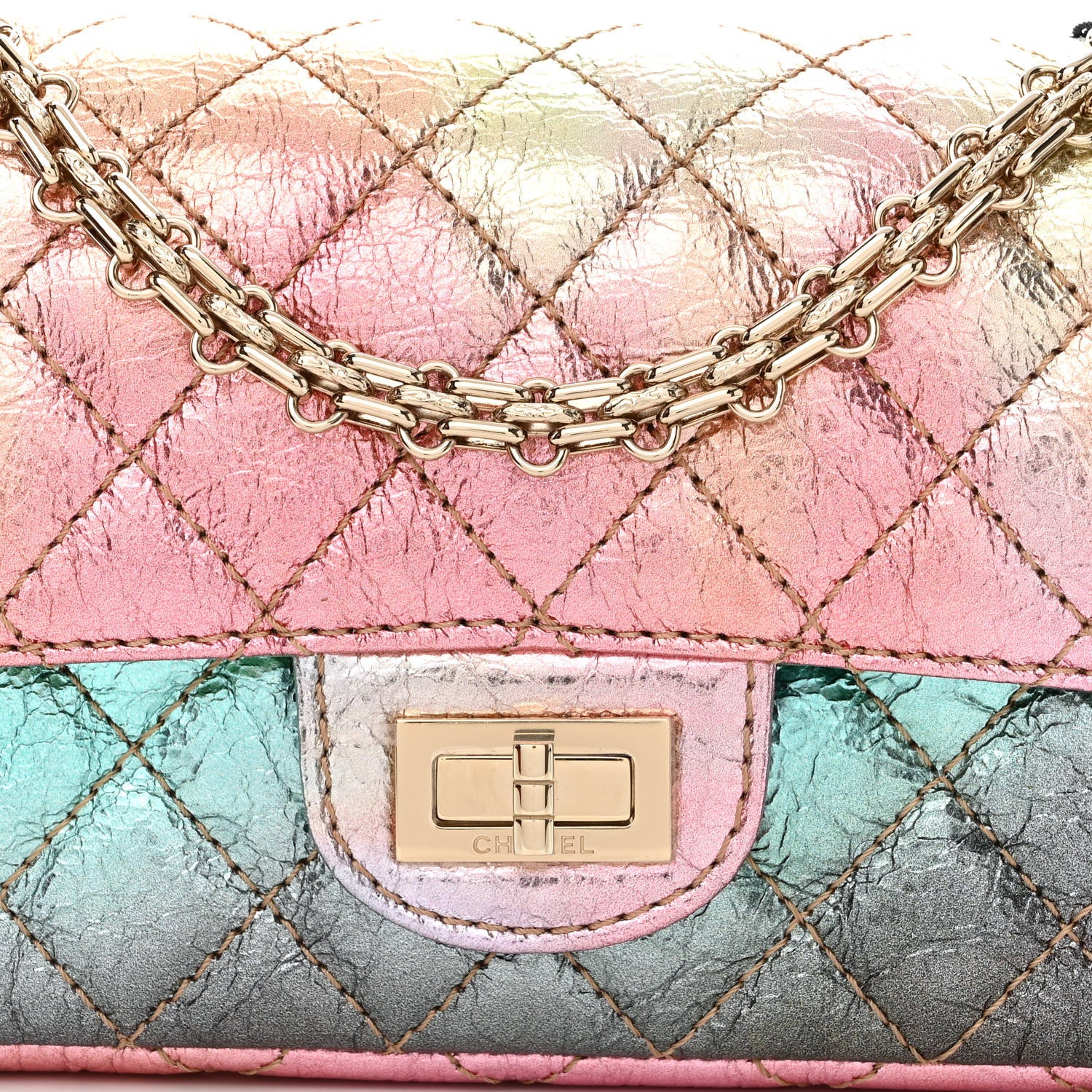 Chanel Metallic Goatskin Quilted Mini 2.55 Reissue Flap Multicolor 8 of 10