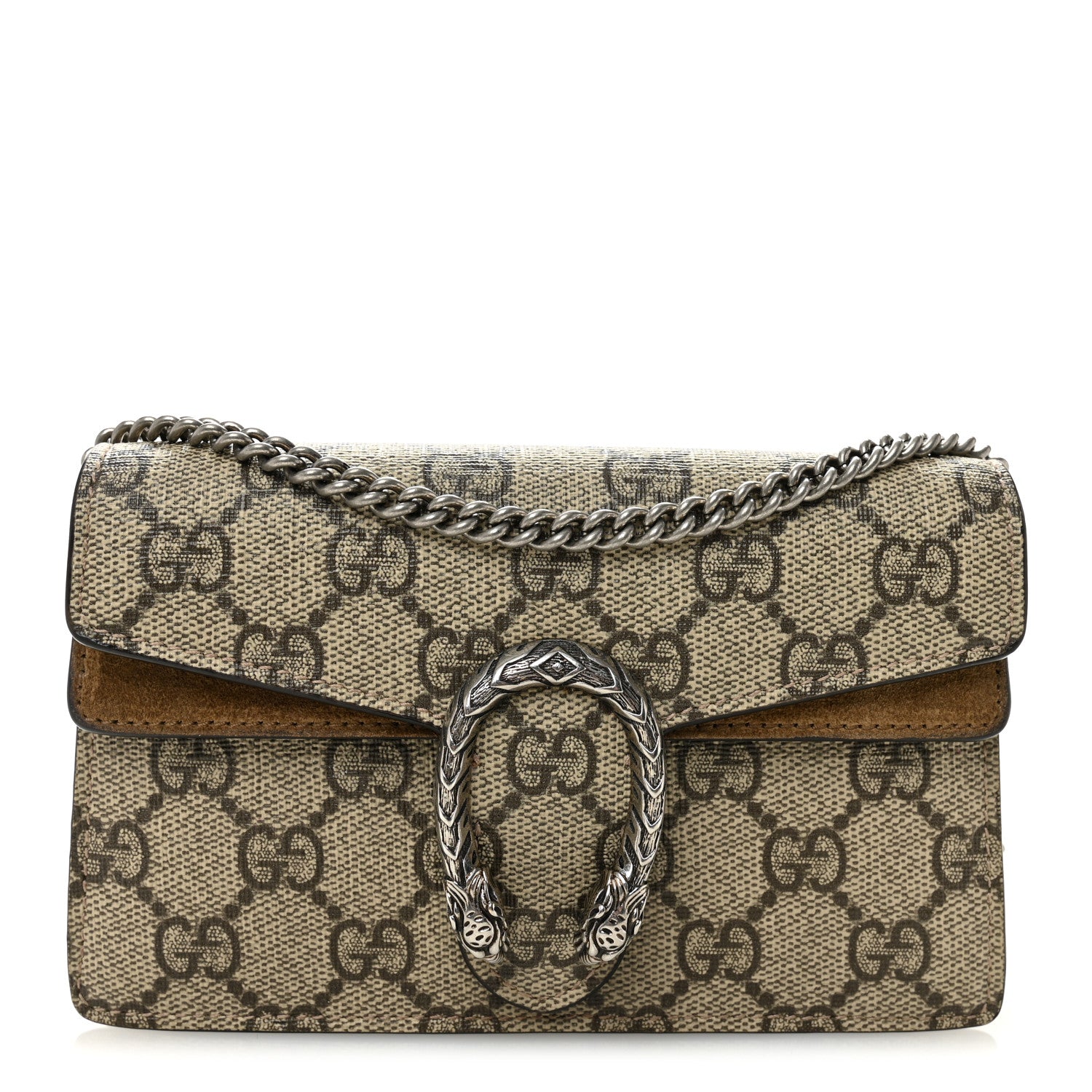 Gucci GG Supreme Monogram Super Mini Dionysus Shoulder Bag Taupe