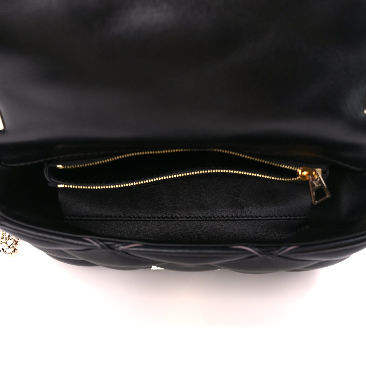 Lambskin Malletage Top Handle GO-14 MM Black Pink