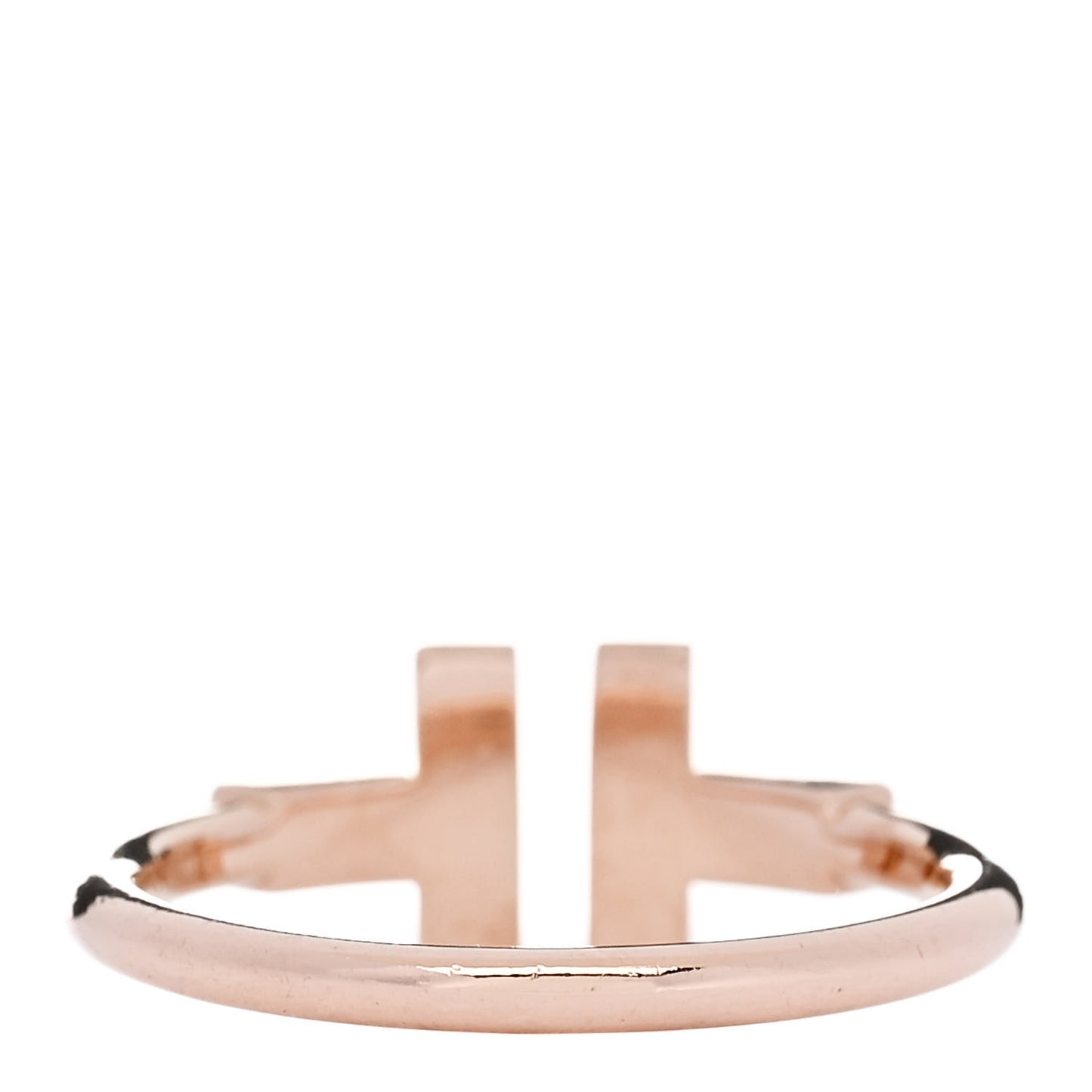 18K Rose Gold Diamond Mother of Pearl T Wire Ring 56 7.75