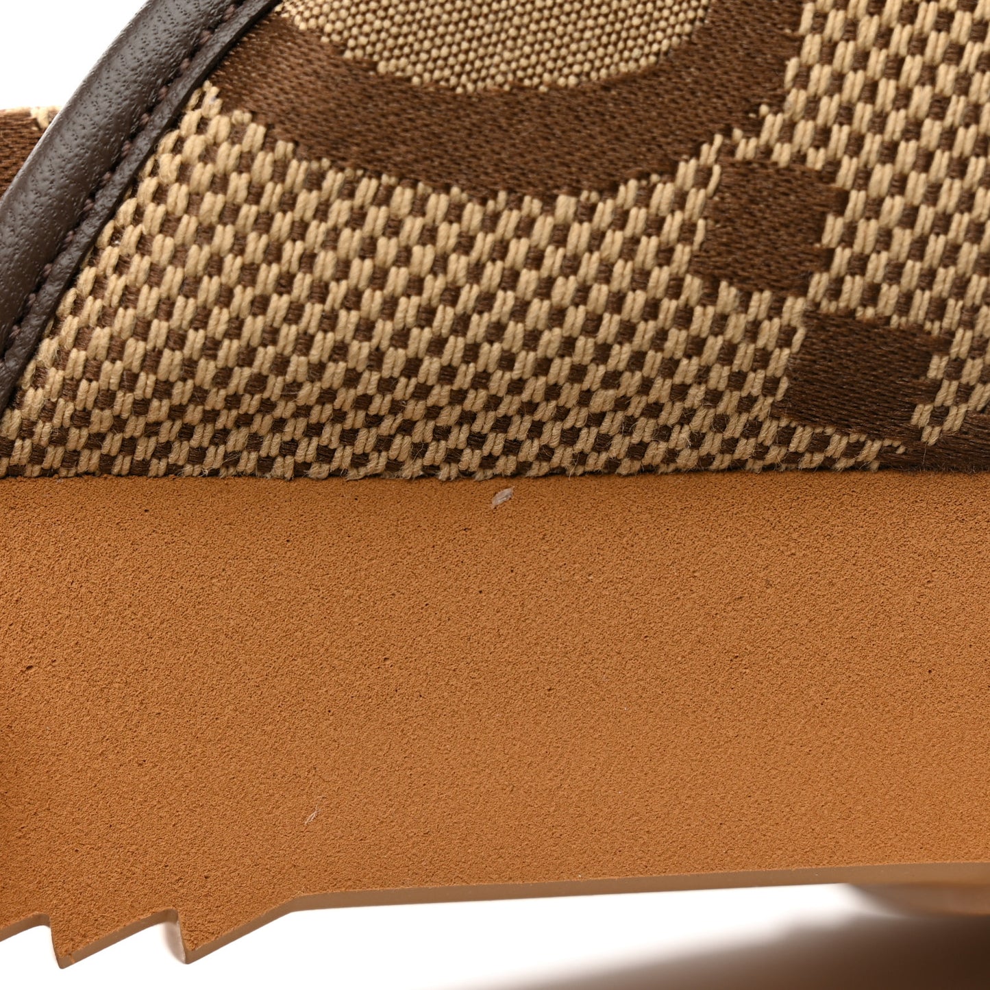 Monogram Jumbo GG Nappa Samoa Platform 40mm Slide Sandals 35 Camel Ebony New Acero