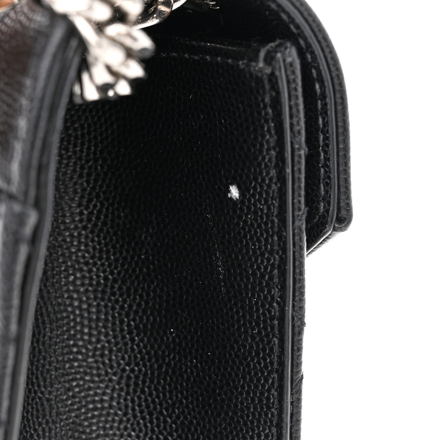 Grain De Poudre Textured Mixed Matelasse Triquilt Medium Monogram Satchel Black