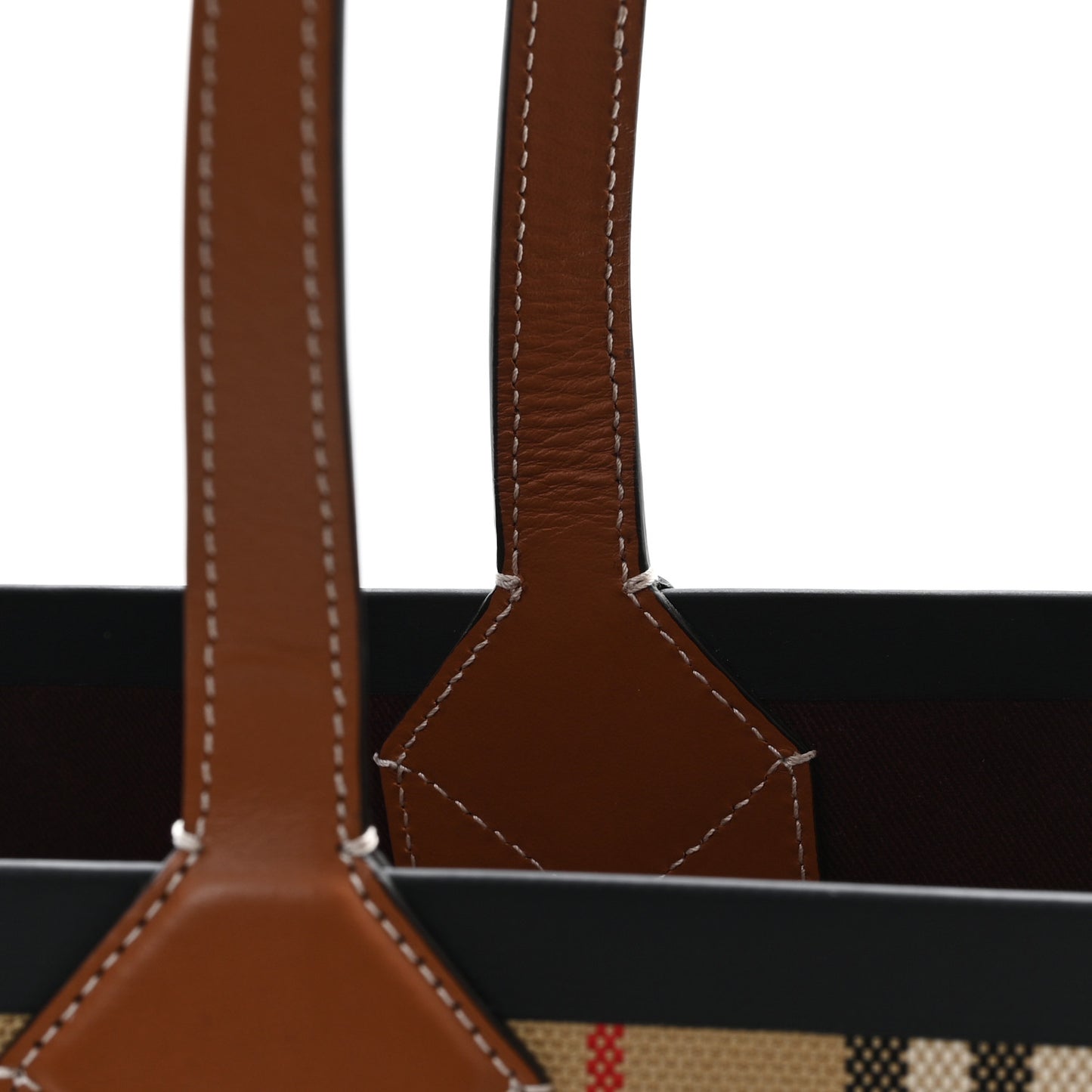 Cotton Vintage Check Medium London Tote Bag Briar Brown Black