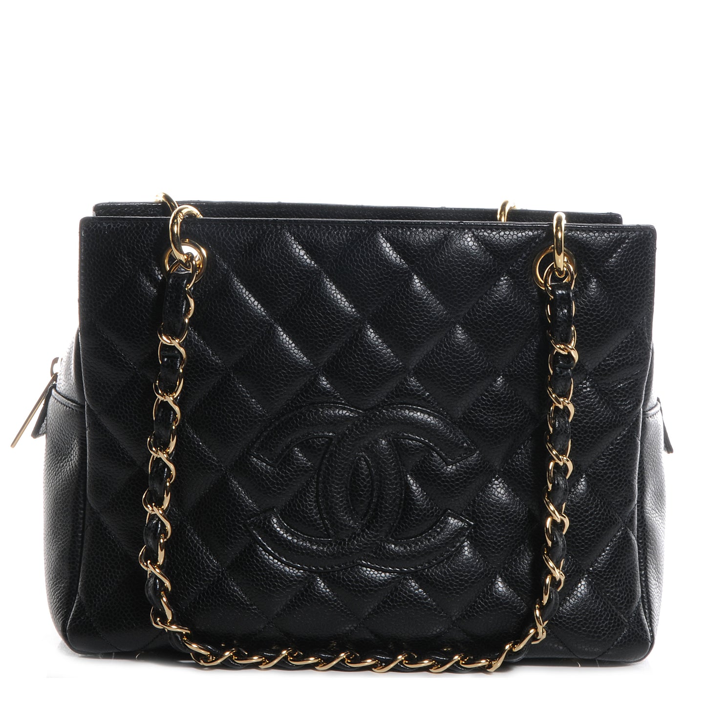 Caviar Quilted Petit Timeless Tote PTT Black