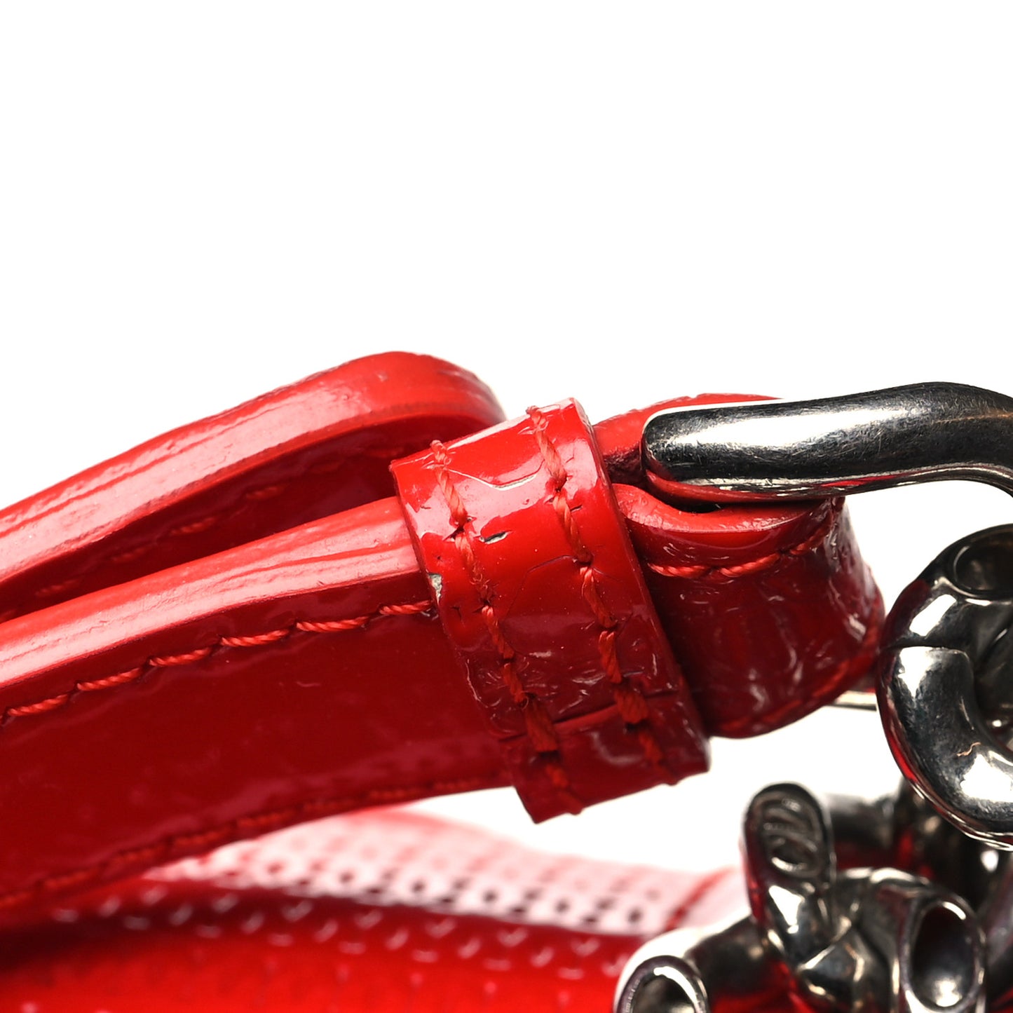 Patent Micro-Cannage Medium Diorama Flap Bag Red