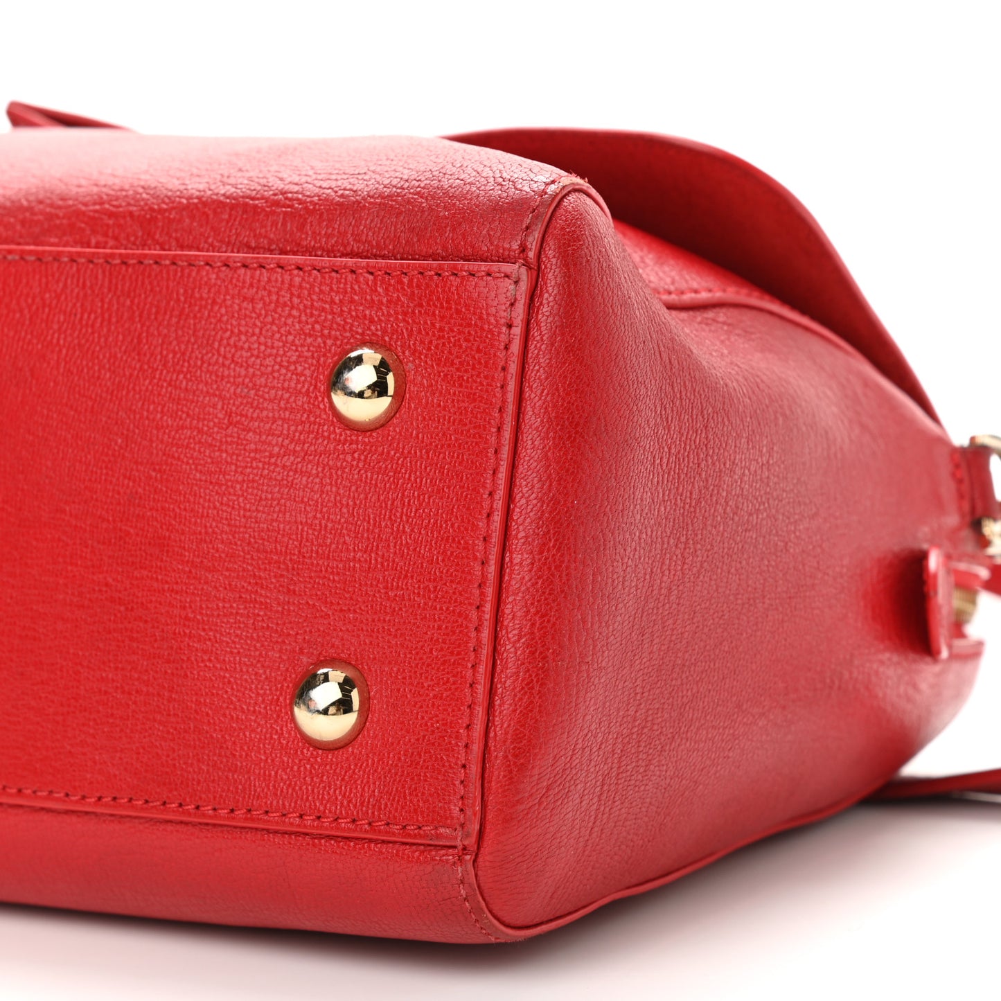 Glossy Goatskin Small Del Rey Satchel Red
