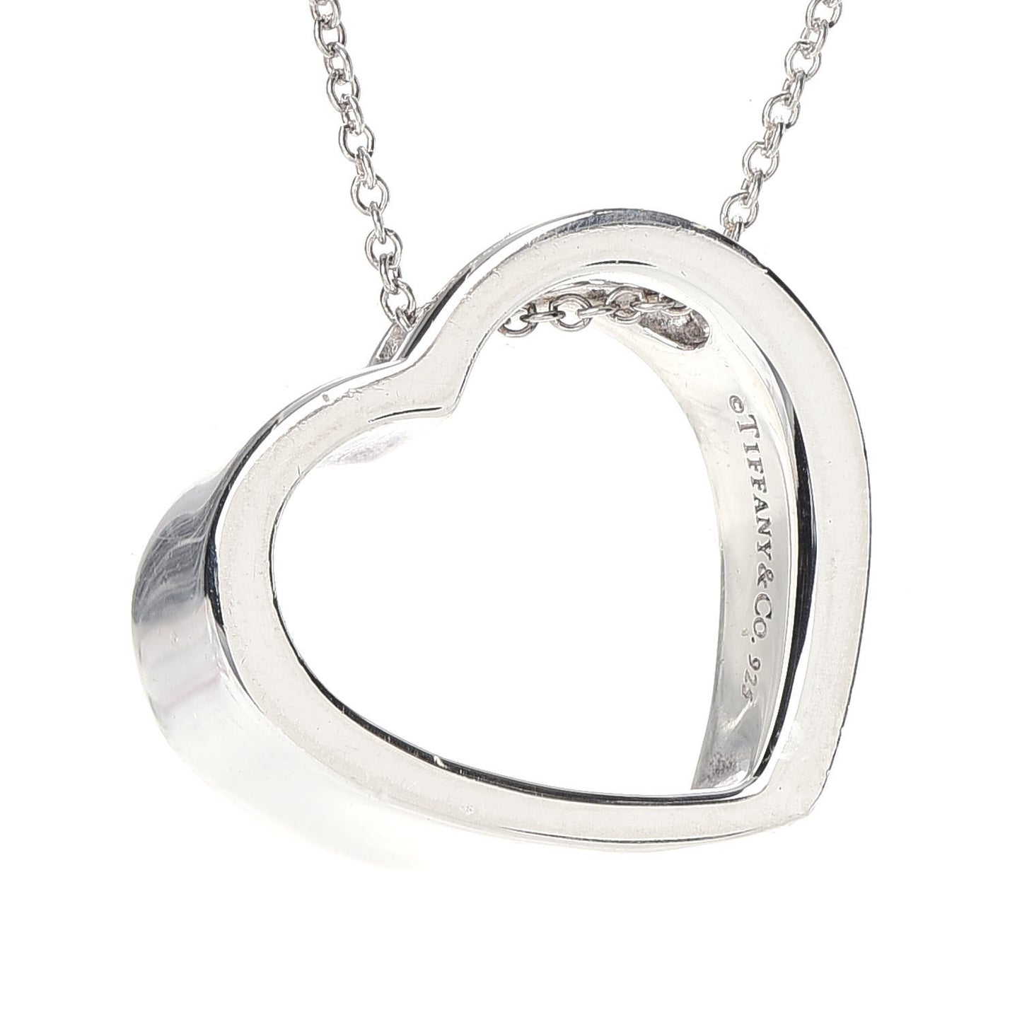 Sterling Silver Slanted Heart Pendant Necklace