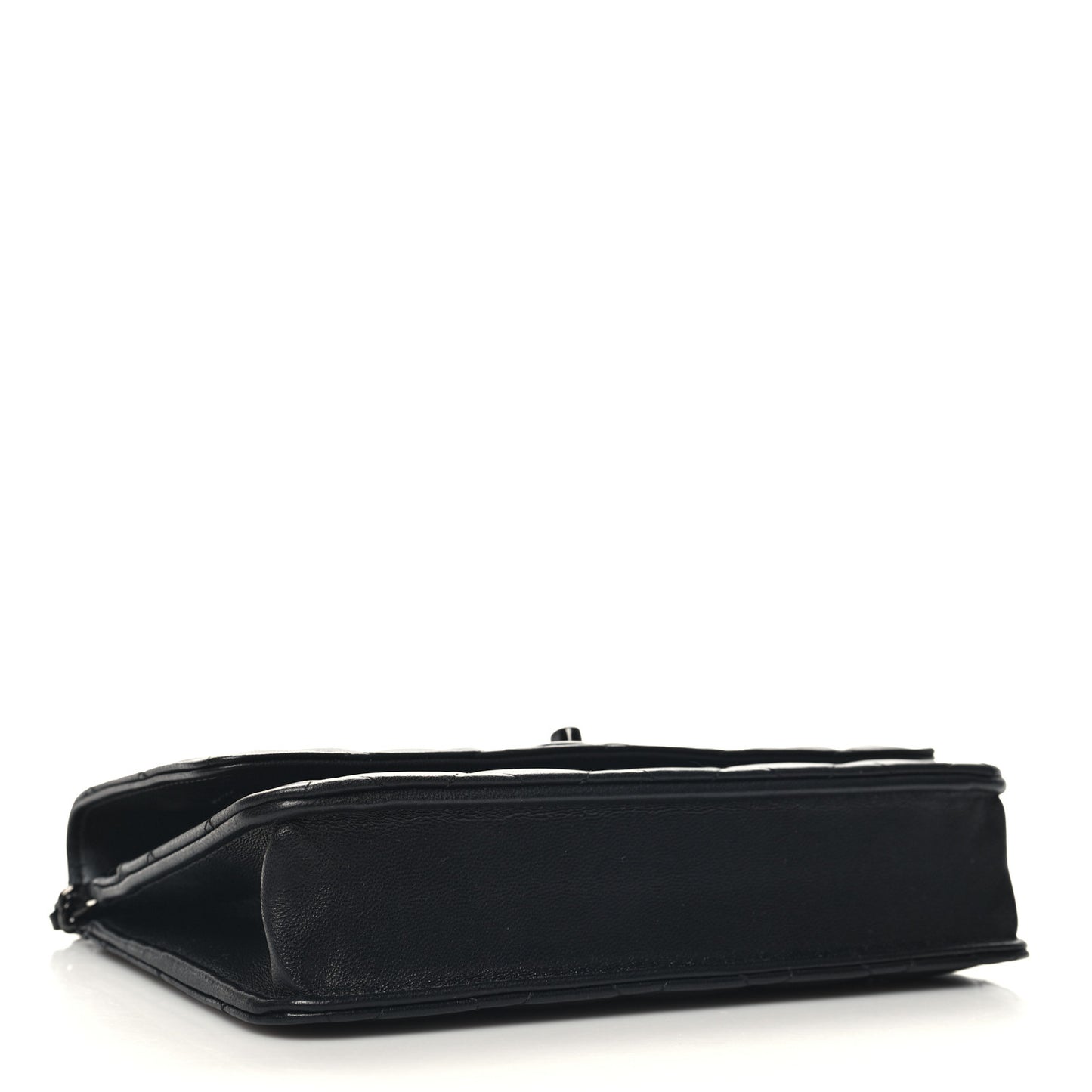 Lambskin Quilted Trendy CC Wallet On Chain WOC So Black