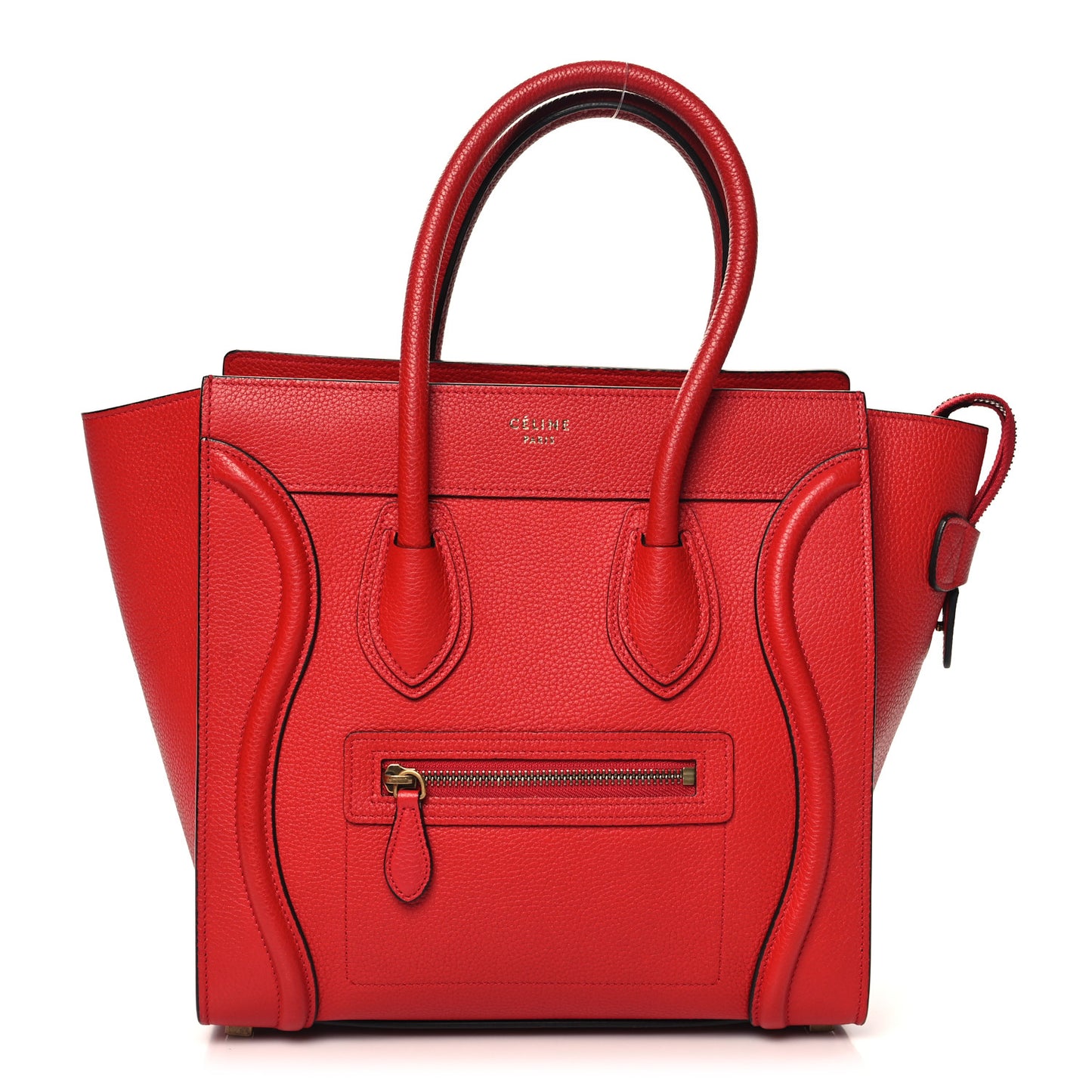 Drummed Calfskin Micro Luggage Red