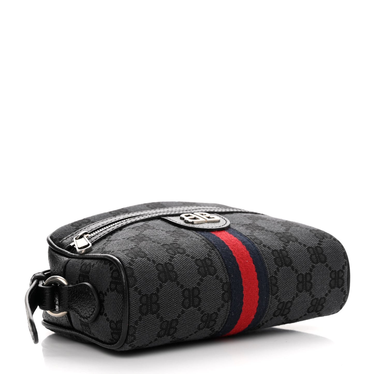 X BALENCIAGA BB Monogram Web Mini Ophidia Shoulder Bag Black