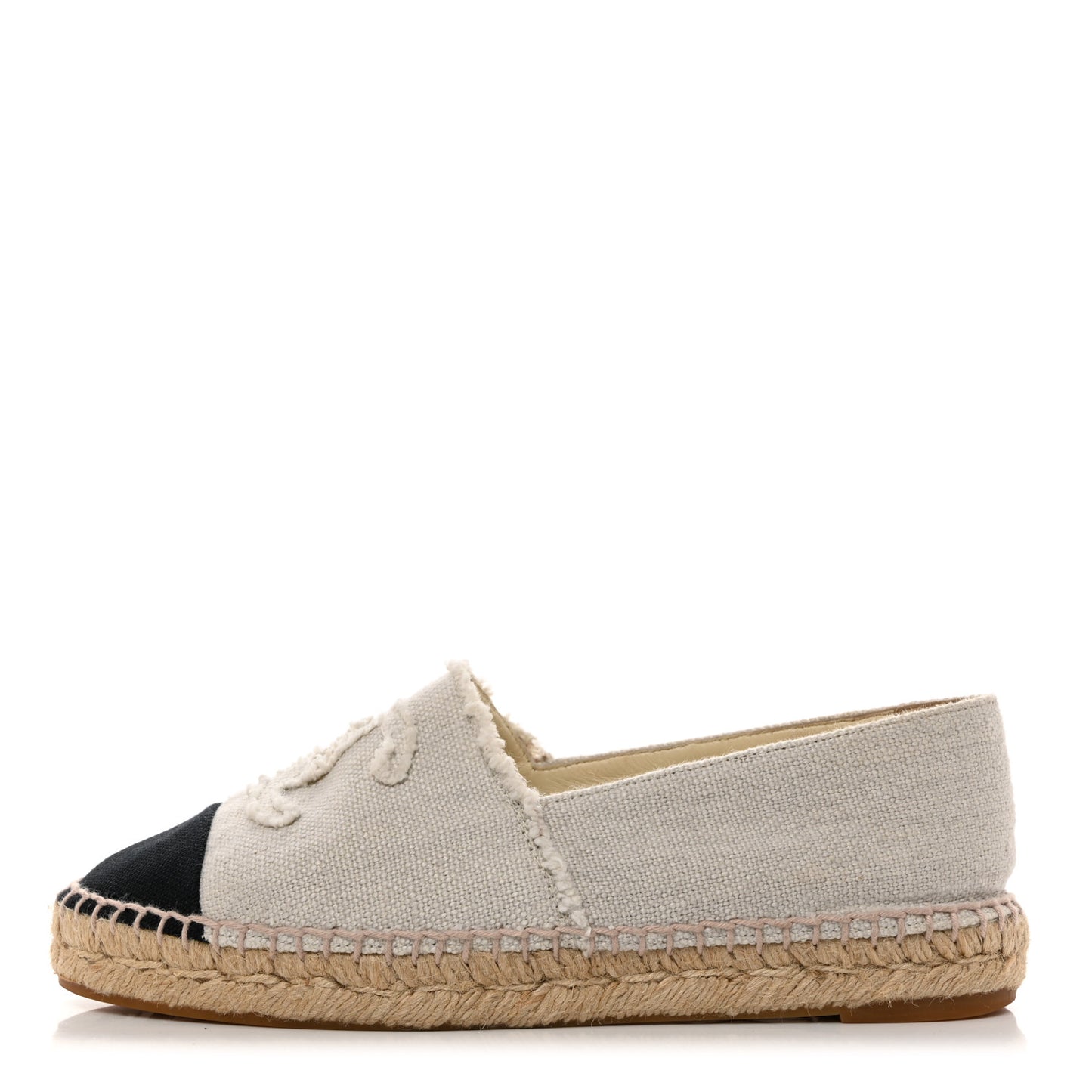 Linen CC Espadrilles 37 White Black