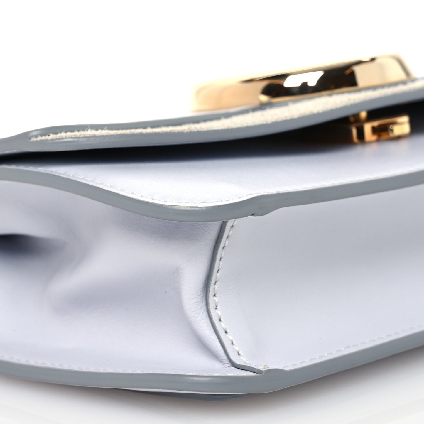 Calfskin Suede C Clutch With Chain Light Cloud