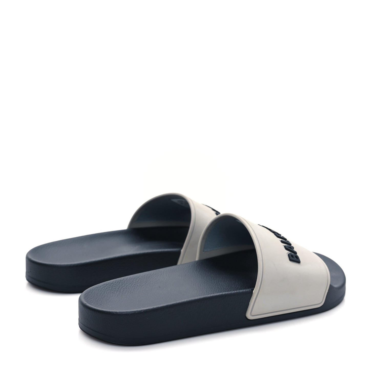 Rubber Womens Logo Pool Slide Sandals 37 Black Grey
