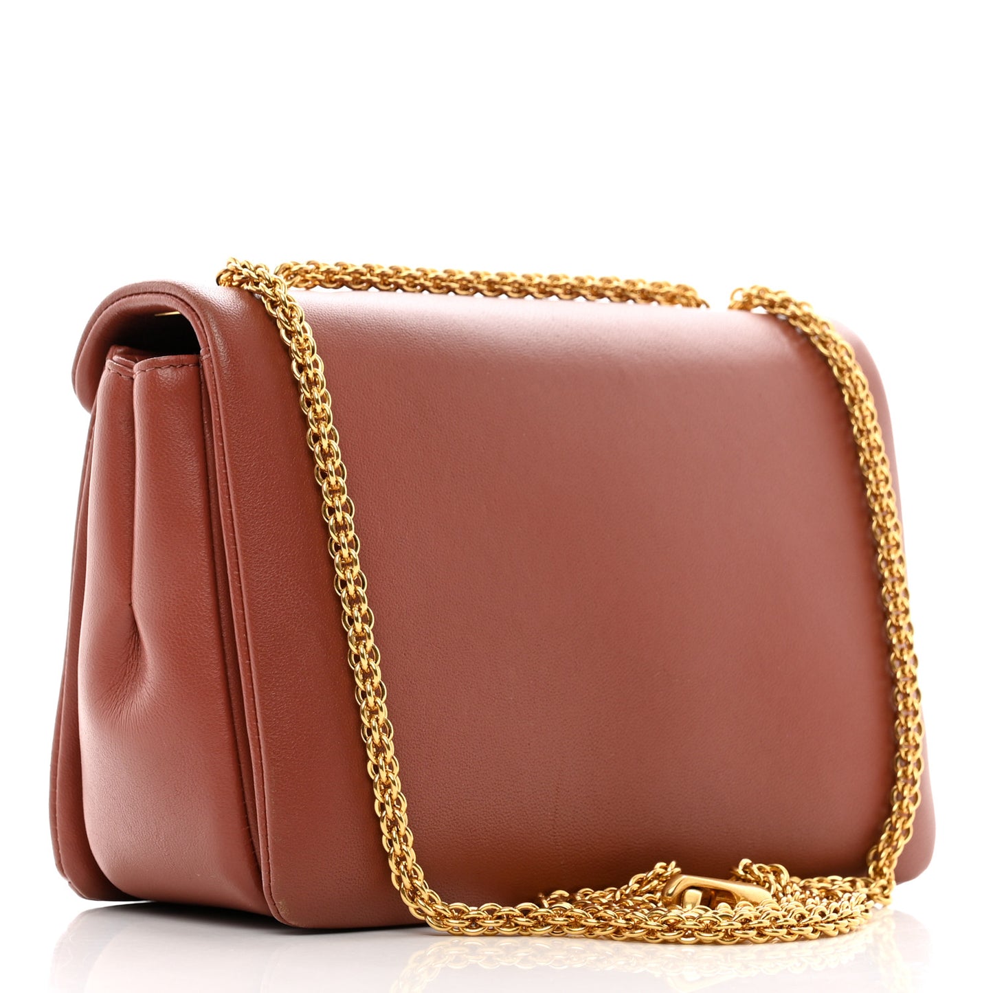 Nappa One Stud Chain Clutch Gingerbread