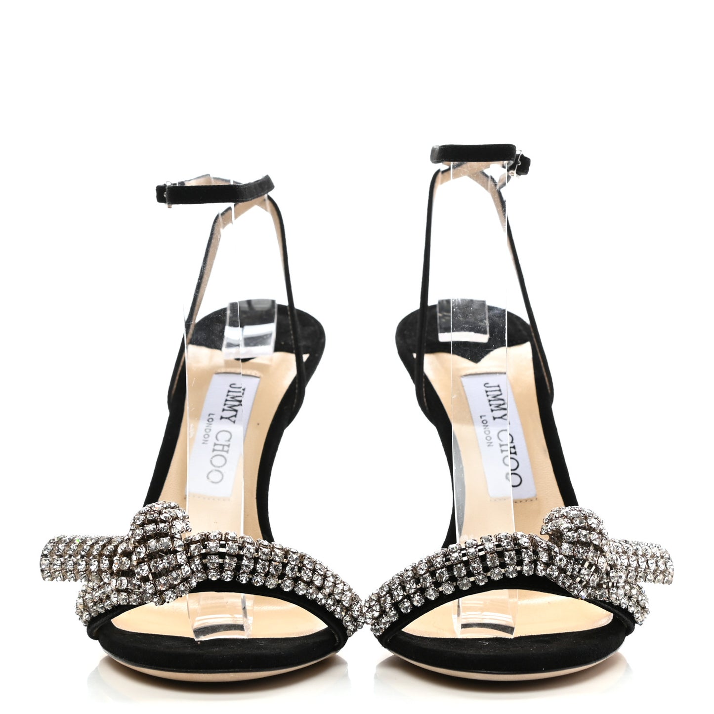 Suede Crystal Thyra 100 Sandals 39.5 Black
