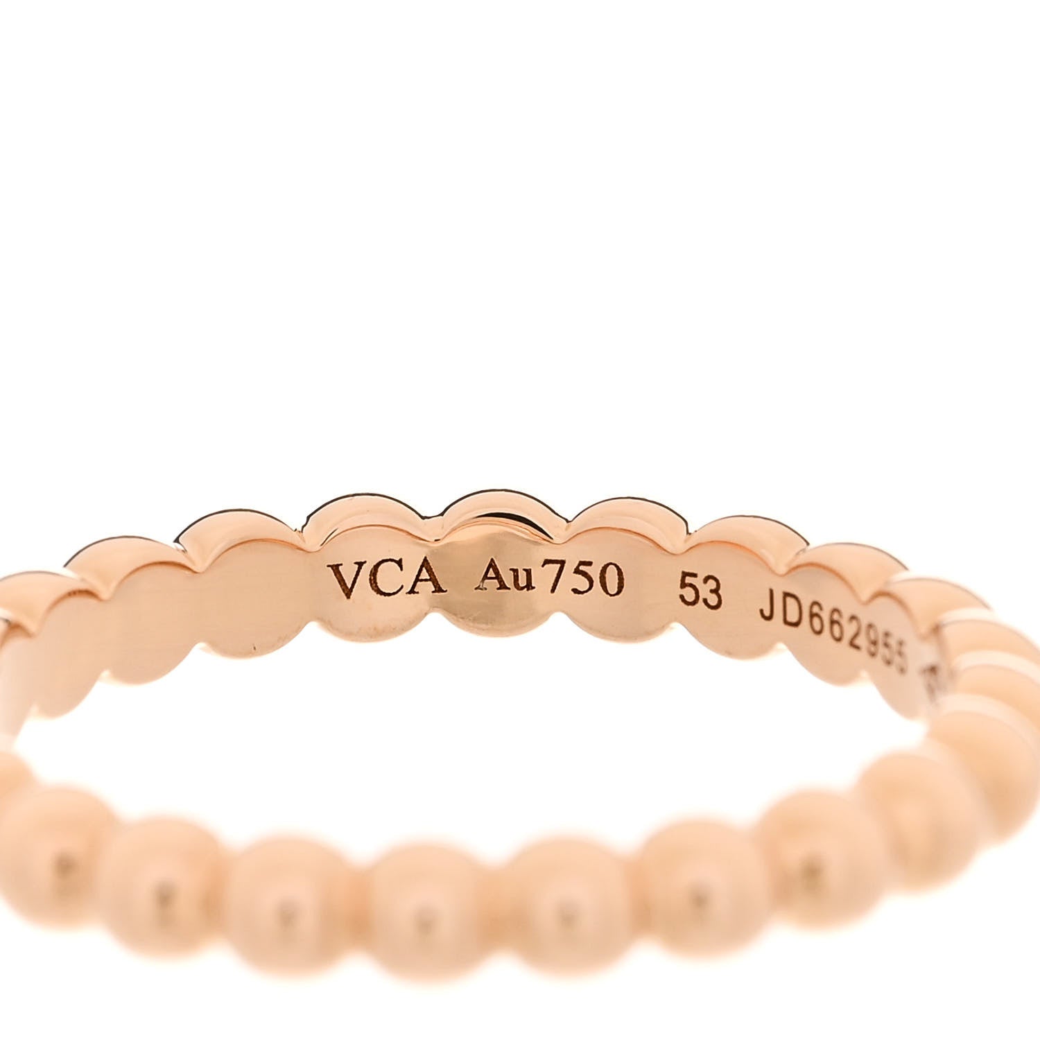 Van Cleef & Arpels 18K Rose Gold Medium Perlee Ring 53 6.5 4 of 6