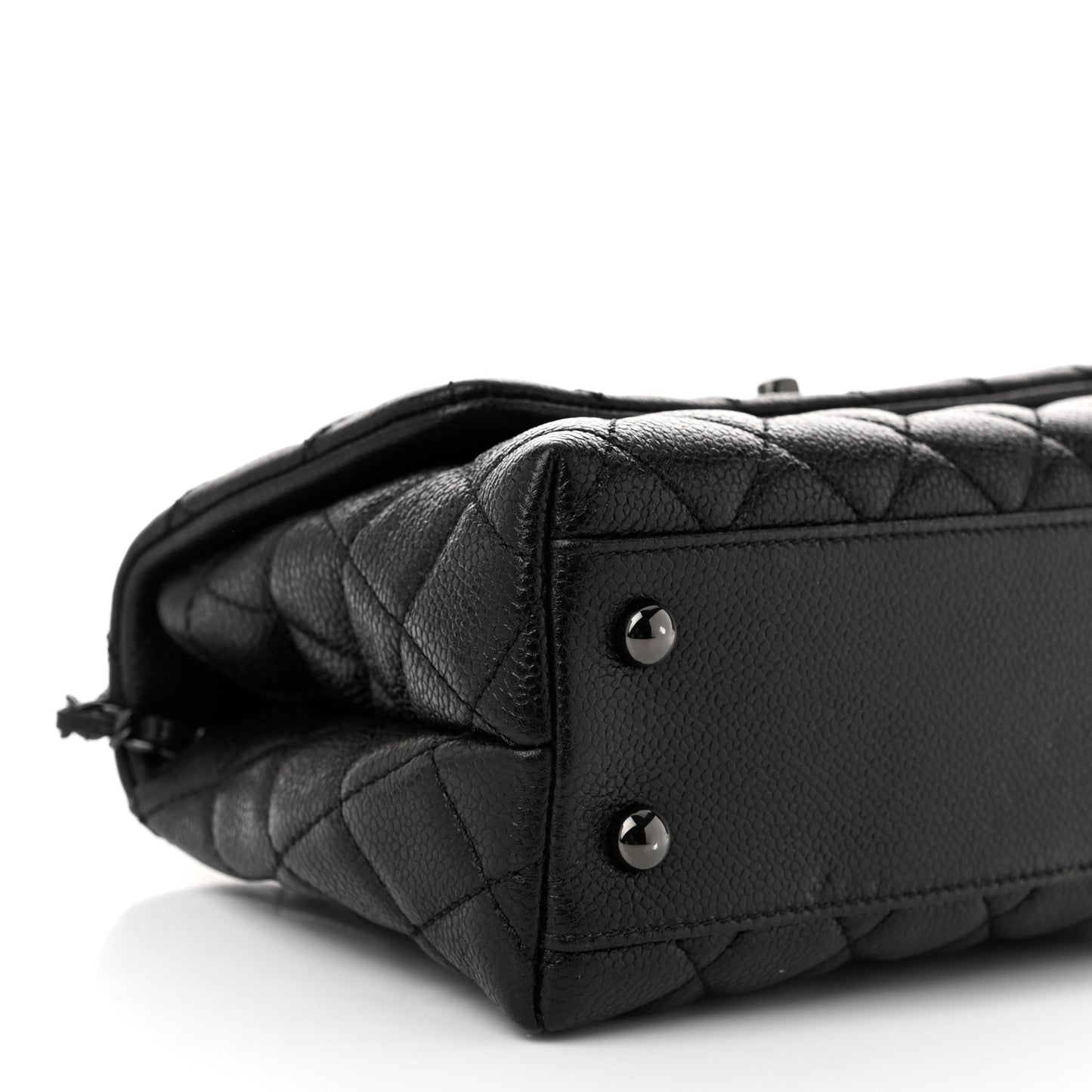 Caviar Quilted Mini Coco Handle Flap So Black