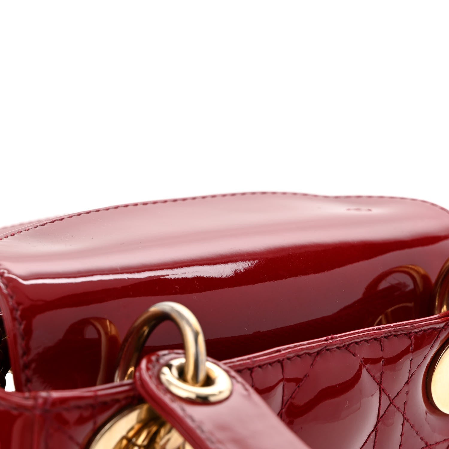 Christian Dior Patent Cannage Mini Lady Dior Red 13 of 14