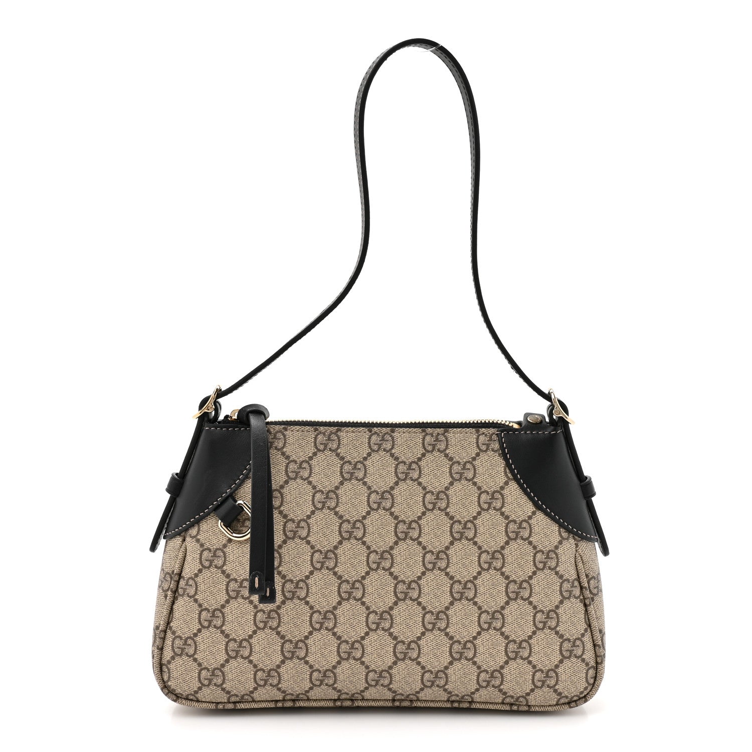Gucci GG Supreme Monogram Textured Calfskin Small Emblem Shoulder