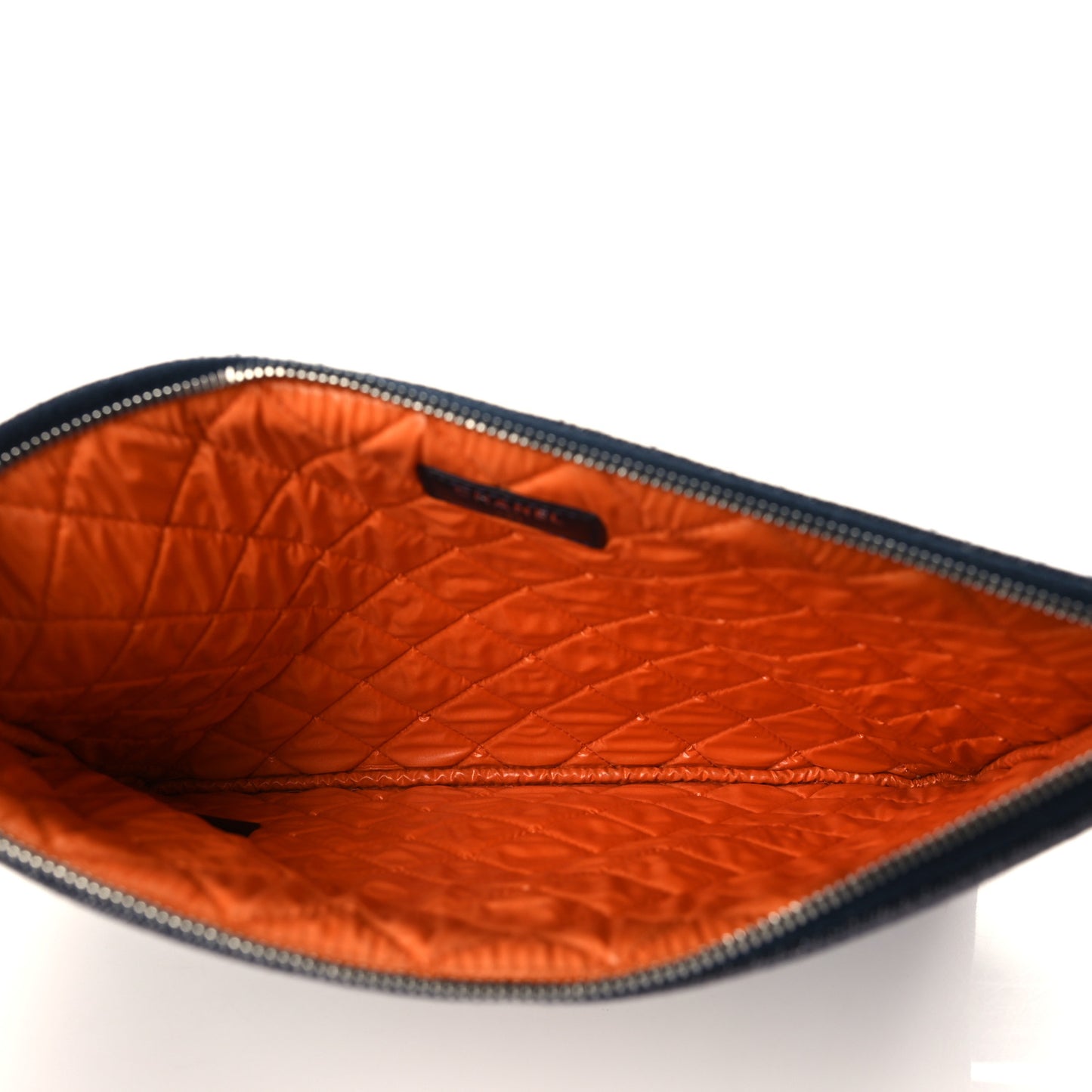 Denim Medium Deauville Pouch Clutch Blue Orange