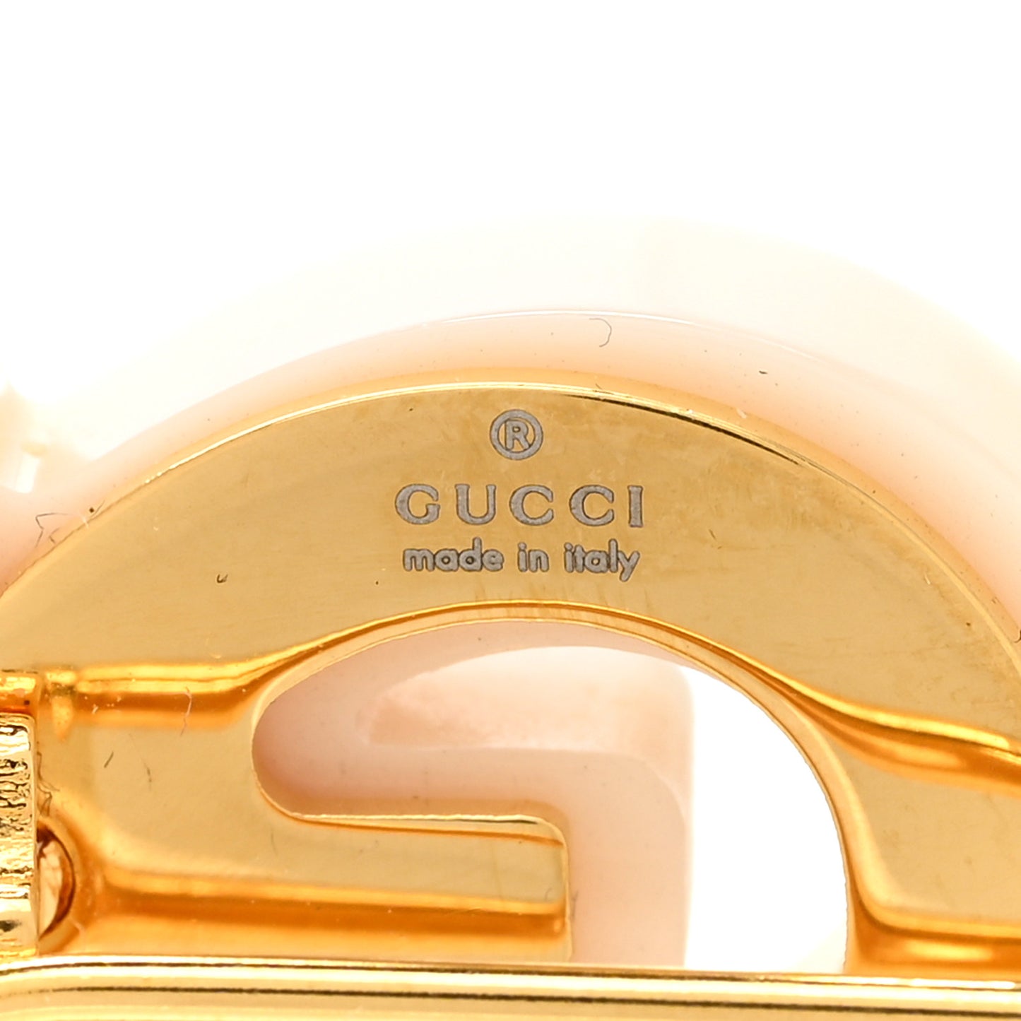 Resin Crystal Logo Hair Slide Ivory