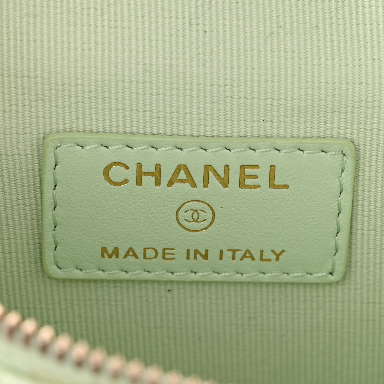 Chanel Caviar Quilted Small Handle With Care Vanity Case With Chain Light Green 7 of 12