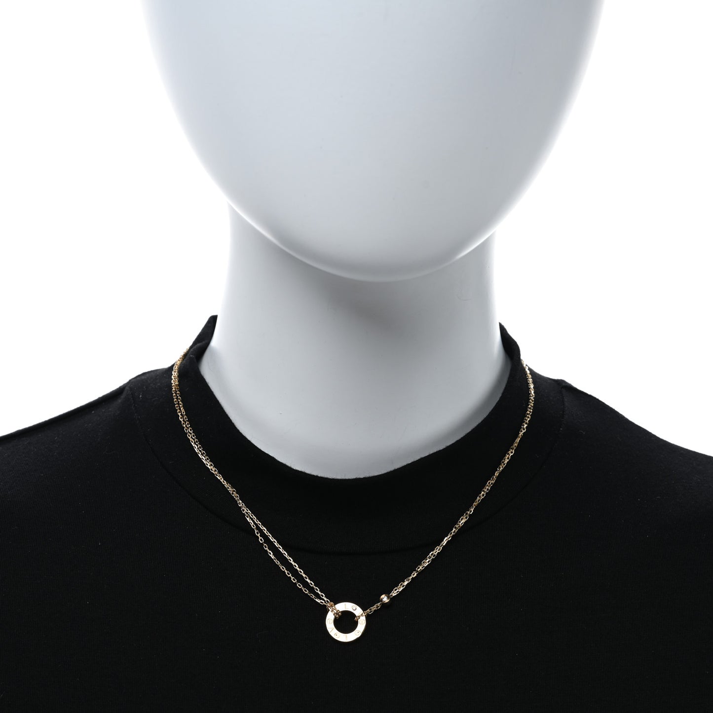 18K Yellow Gold 2 Diamond LOVE Necklace