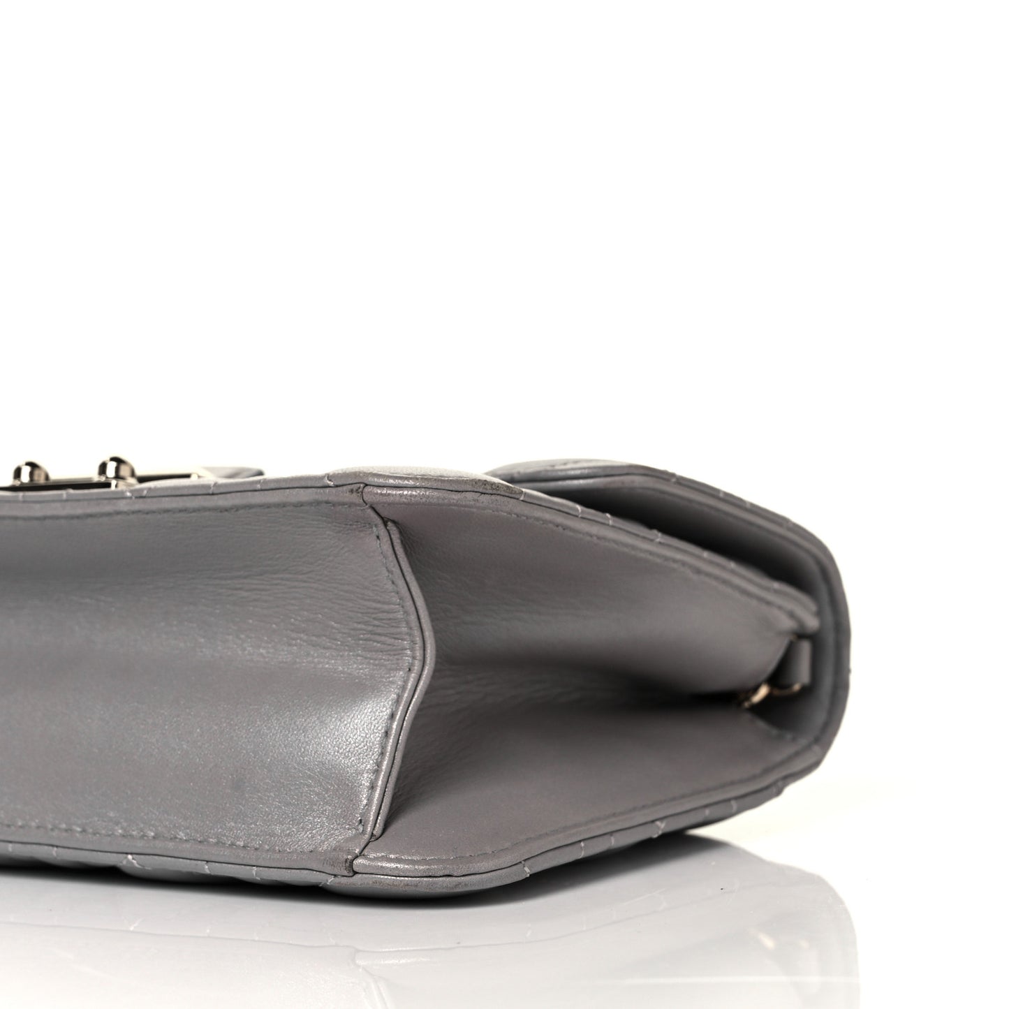 Pearly Lambskin Cannage Miss Dior Promenade Pouch Grey