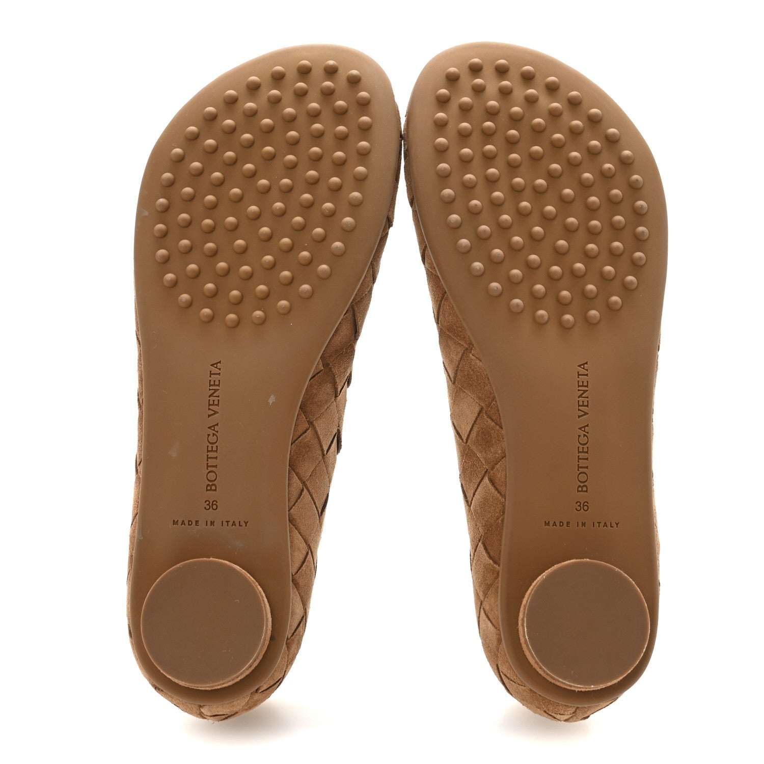 Bottega Veneta Suede Intrecciato Ballet Flats 36 Caramel 6 of 8