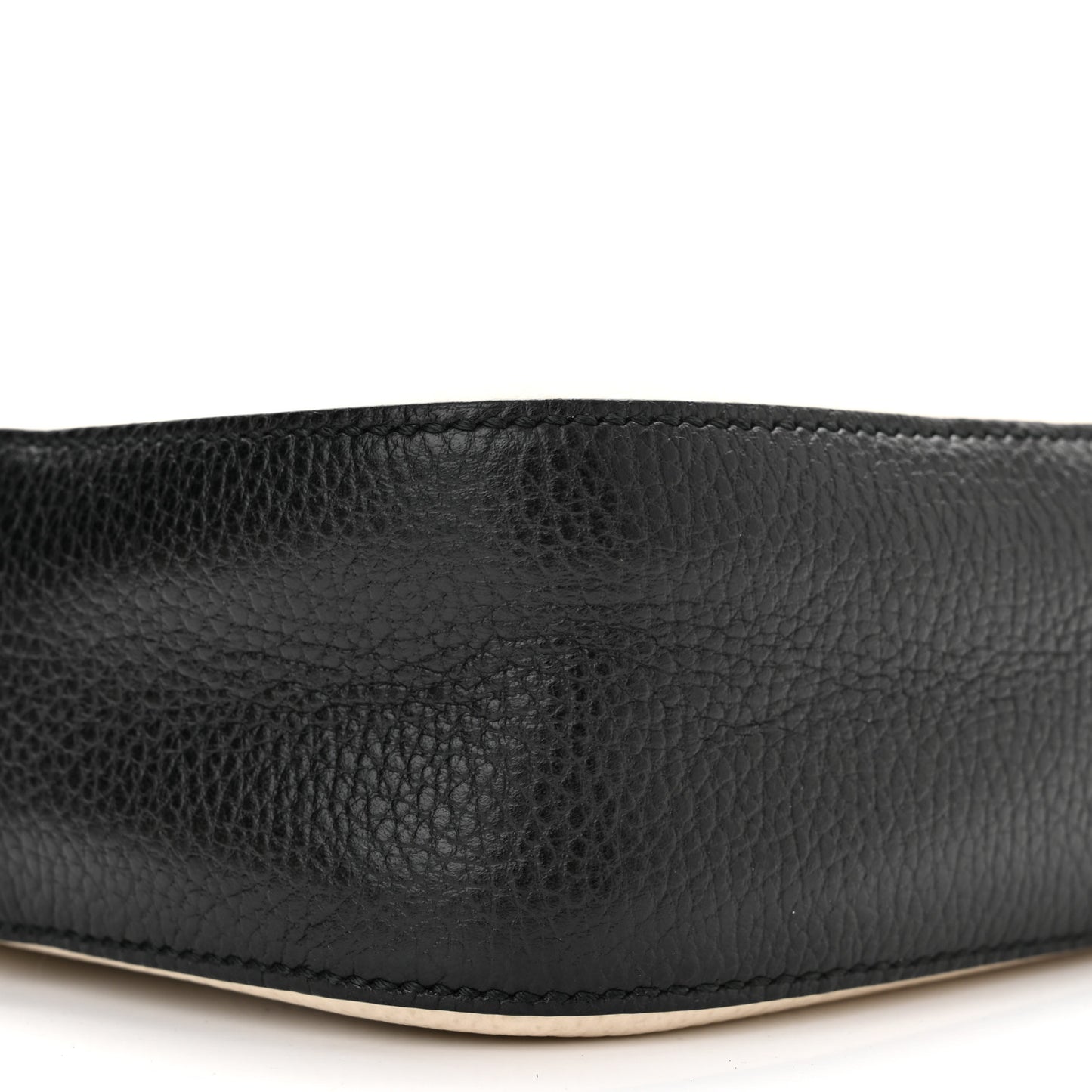 Dollar Calfskin Bi-Color Small Soho Disco Bag Mystic White Black