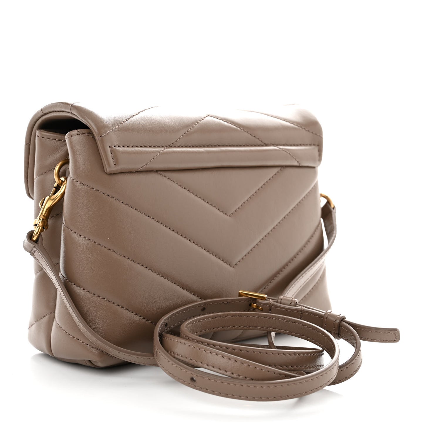 Calfskin Y Quilted Monogram Toy Loulou Crossbody Bag Taupe
