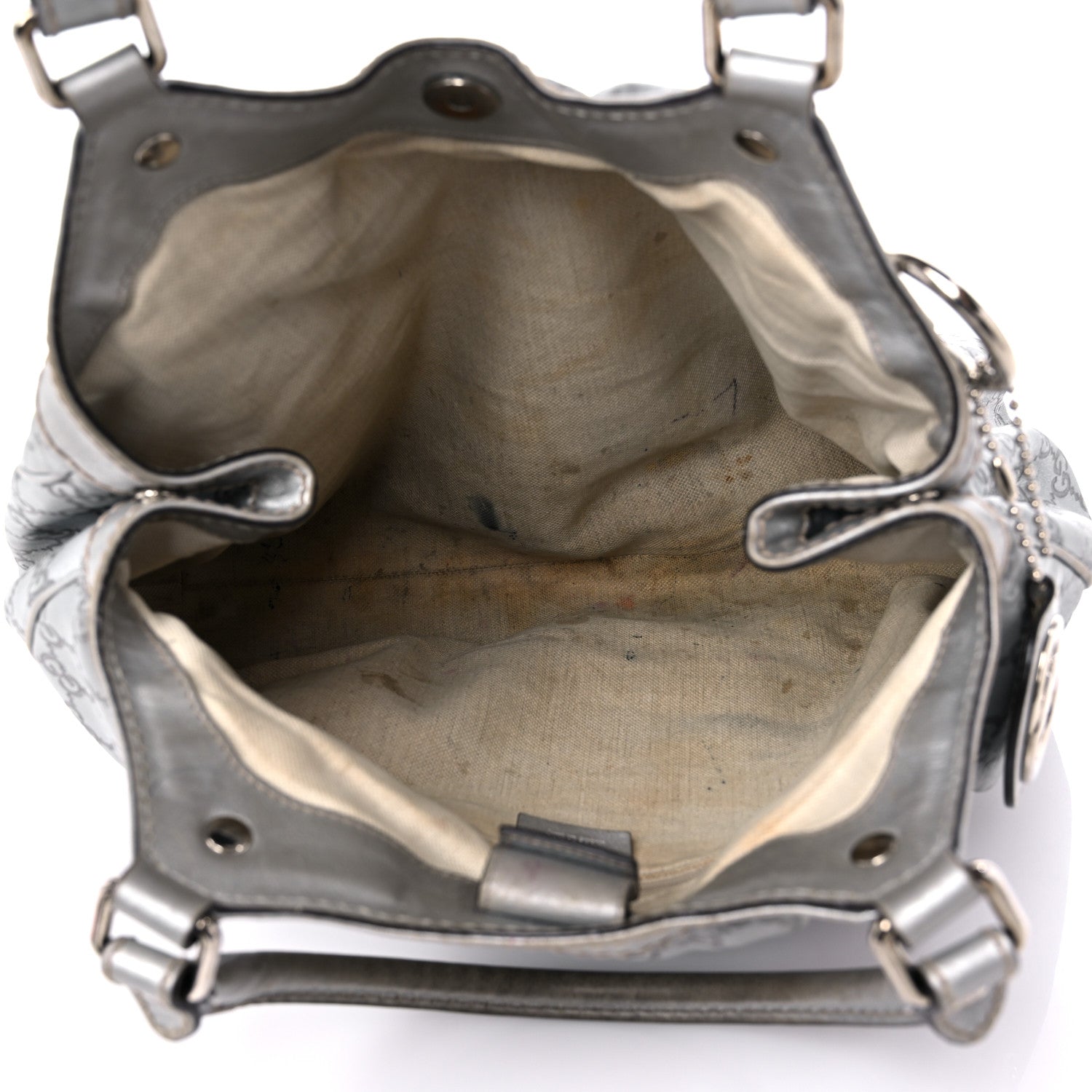 Gucci Metallic Guccissima Medium Sukey Tote Silver 5 of 25