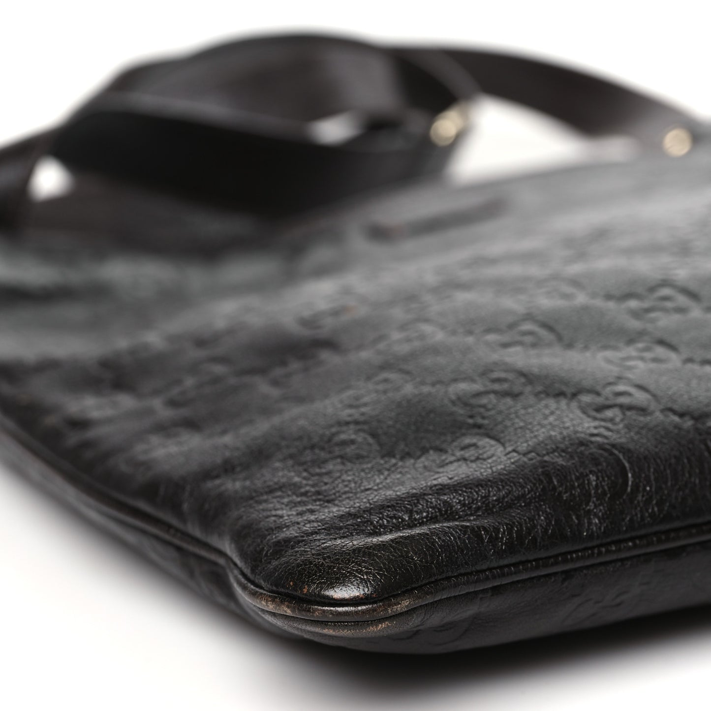 Guccissima Medium Flat Messenger Bag Dark Brown Dark Brown