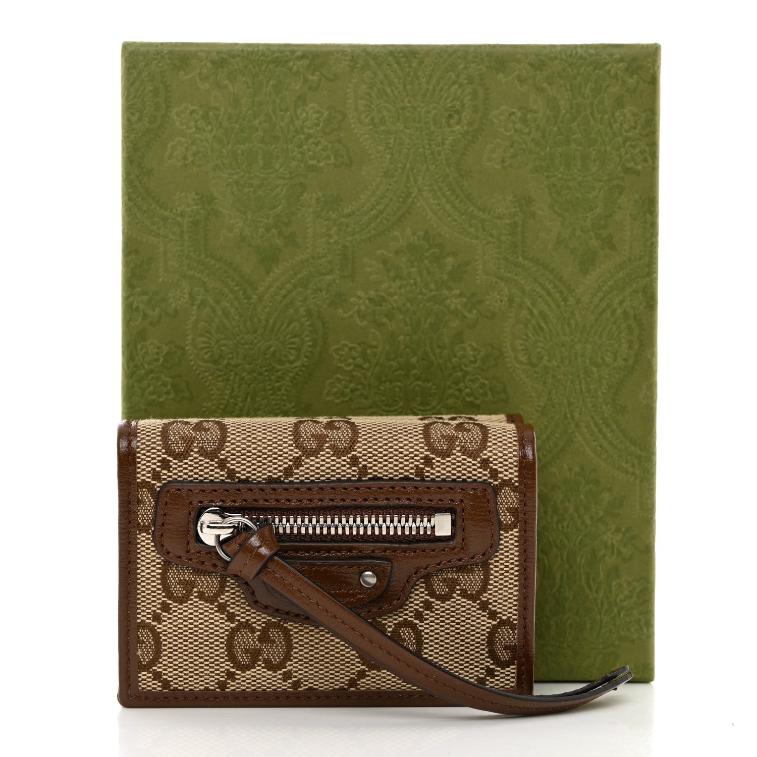 Balenciaga X GUCCI GG Monogram Azalea Calfskin Neo Classic Wallet Beige Ebony Brown Sugar 8 of 8