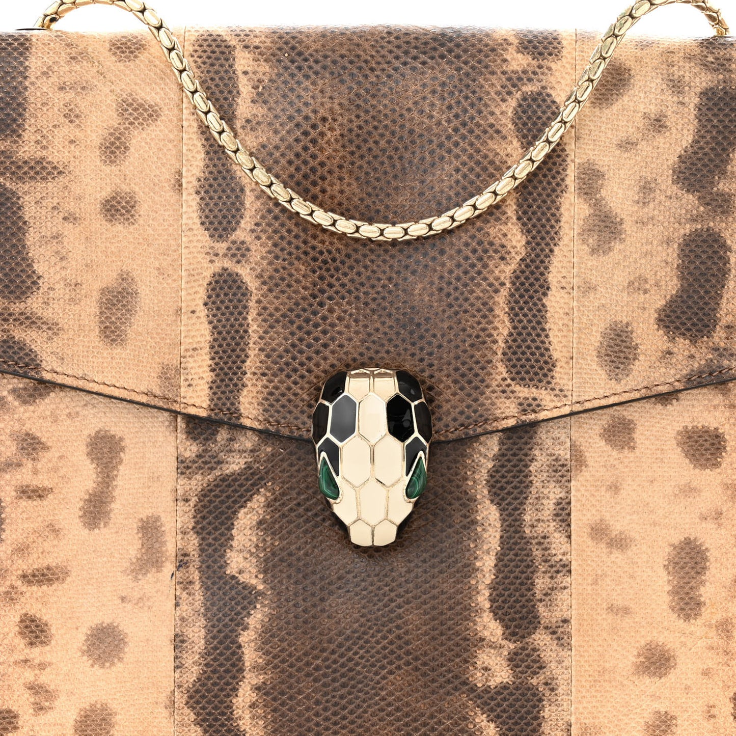 Karung Serpenti Forever Medium Shoulder Bag Beige Brown