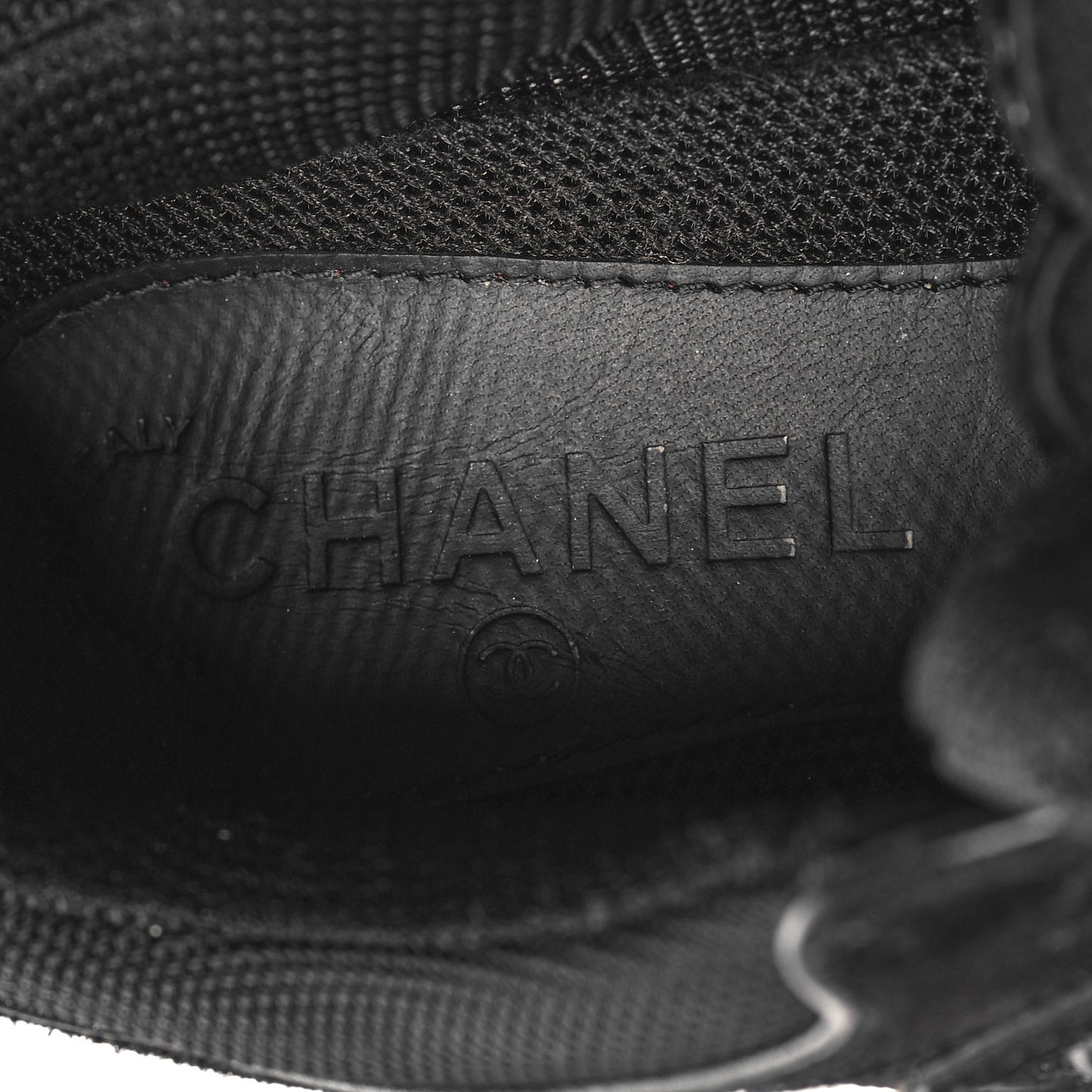 Toile Suede Calfskin CC Sneakers 35 Black