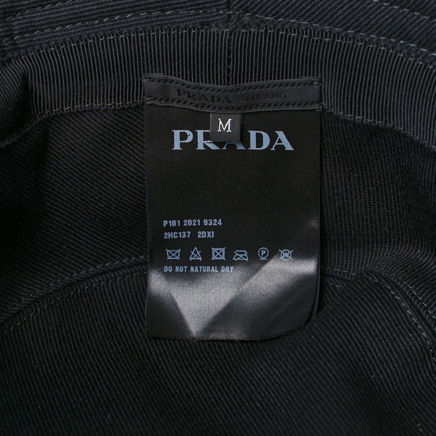 Drill Nylon Metal Triangle Logo Mens Bucket Hat M Black