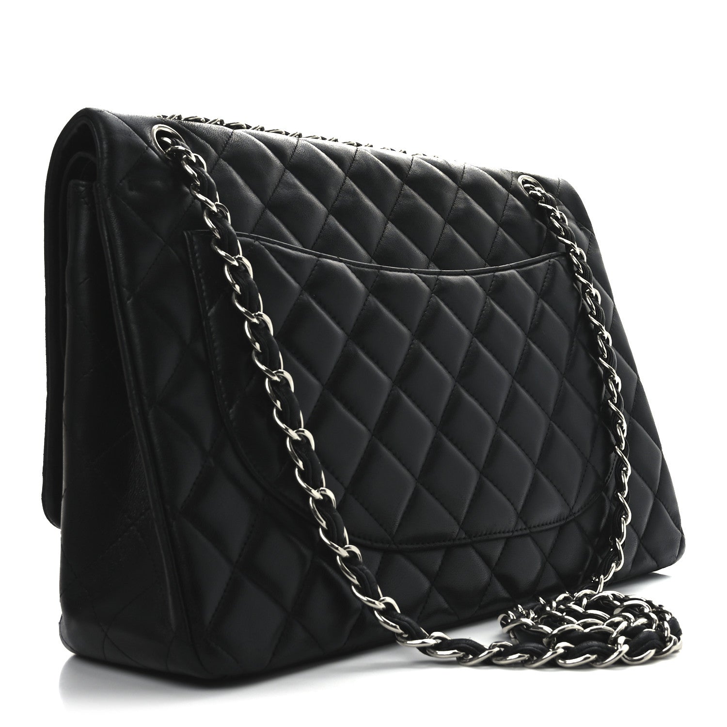 Chanel Lambskin Quilted Maxi Double Flap Black 3 of 10