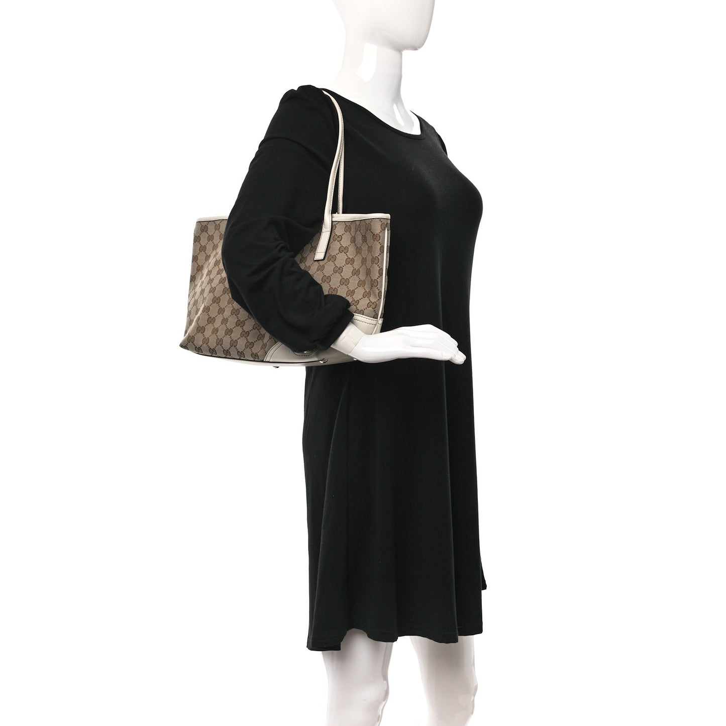 Monogram Medium New Britt Tote Off White
