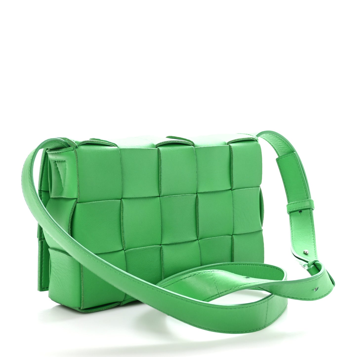 Lambskin Maxi Intrecciato Cassette Crossbody Bag Grass