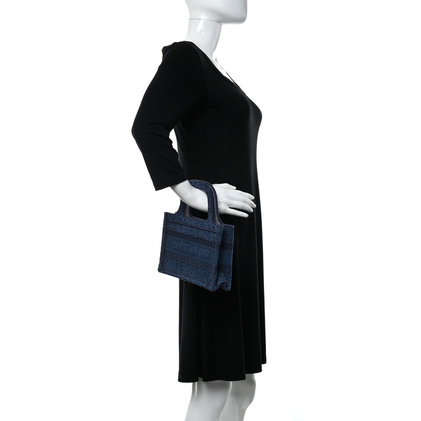 Oblique Denim Mini Book Tote Blue