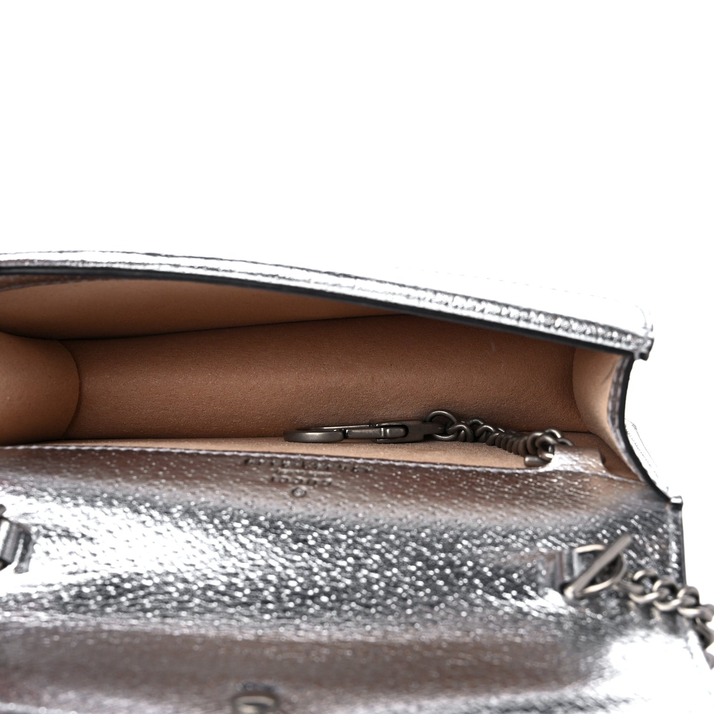 Metallic Calfskin Super Mini Dionysus Shoulder Bag Silver