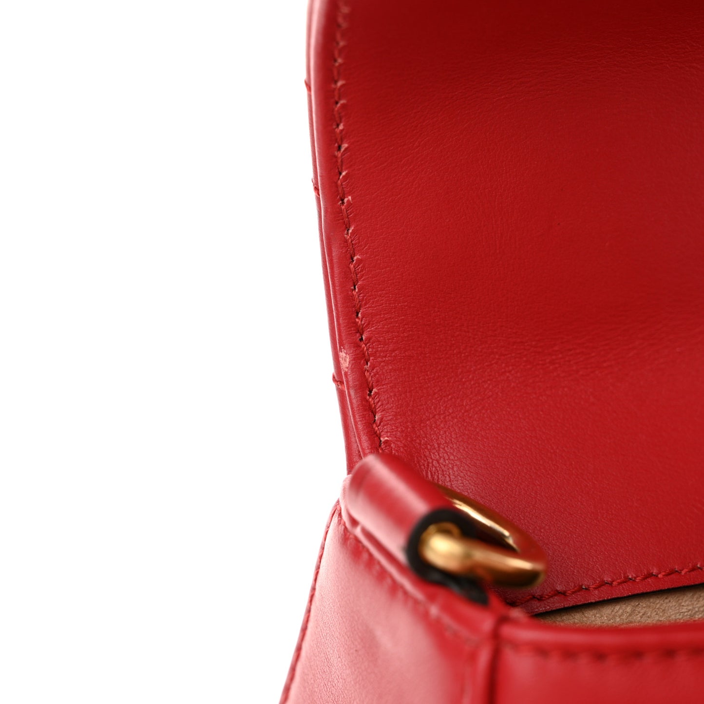 Calfskin Matelasse Mini GG Marmont Top Handle Shoulder Bag Hibiscus Red