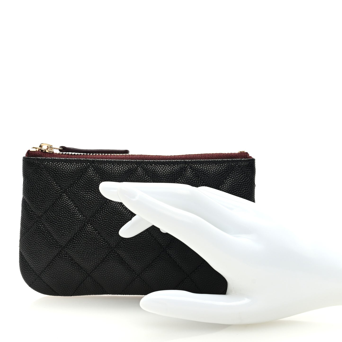 Caviar Quilted Small Cosmetic Case Black