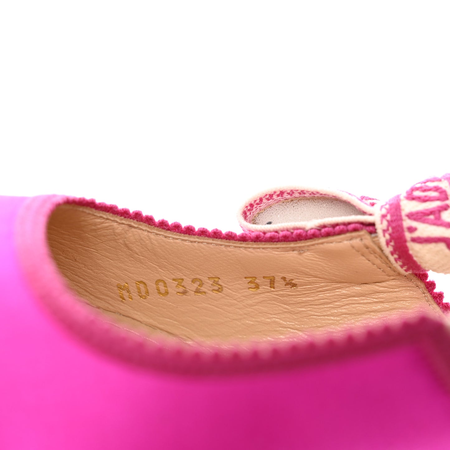 Satin Ribbon Embroidered J'Adior Slingback 65mm Pumps 37.5 Rani Pink