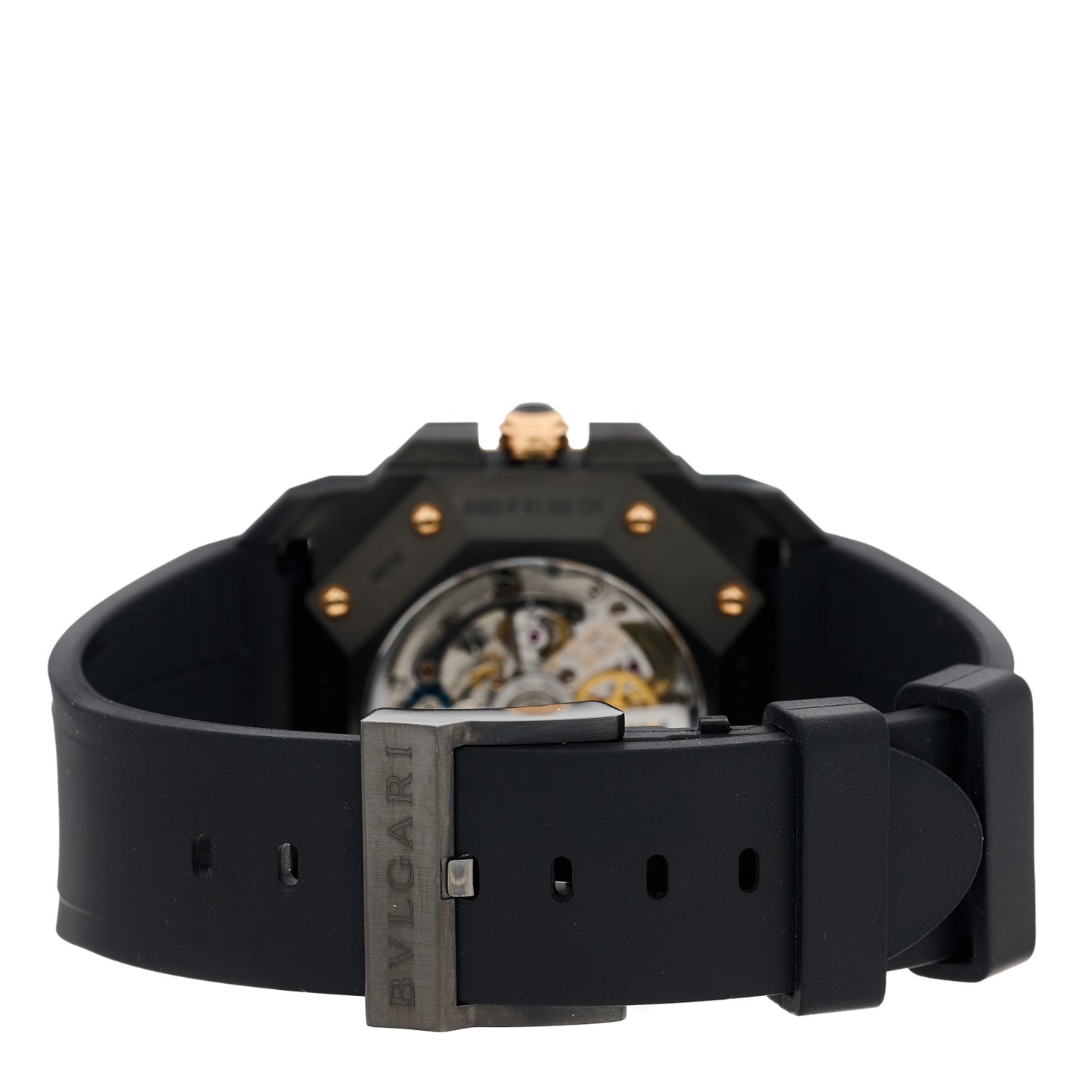 Ceramic 18K Yellow Gold Rubber 41mm Octo Automatic Watch Black