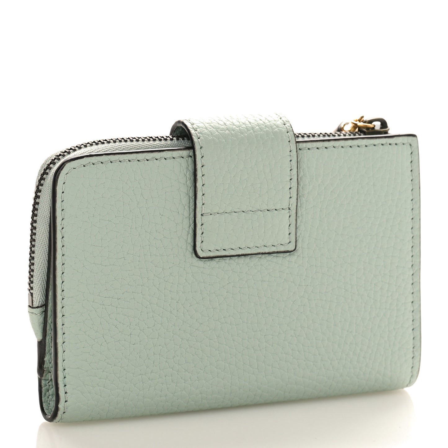Piuma Calfskin Medium Bamboo Double G Wallet Pale Green