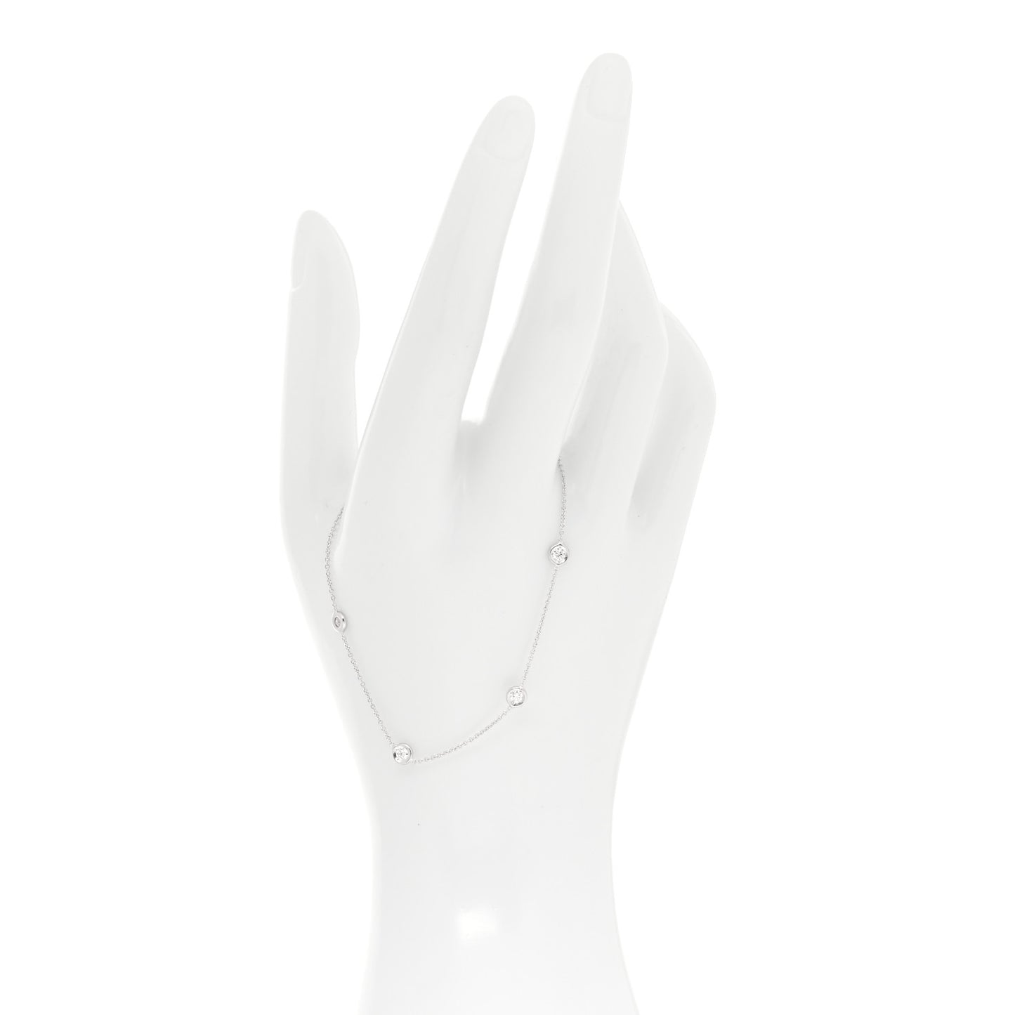 18K White Gold Diamond By the Inch Five Station Bracelet