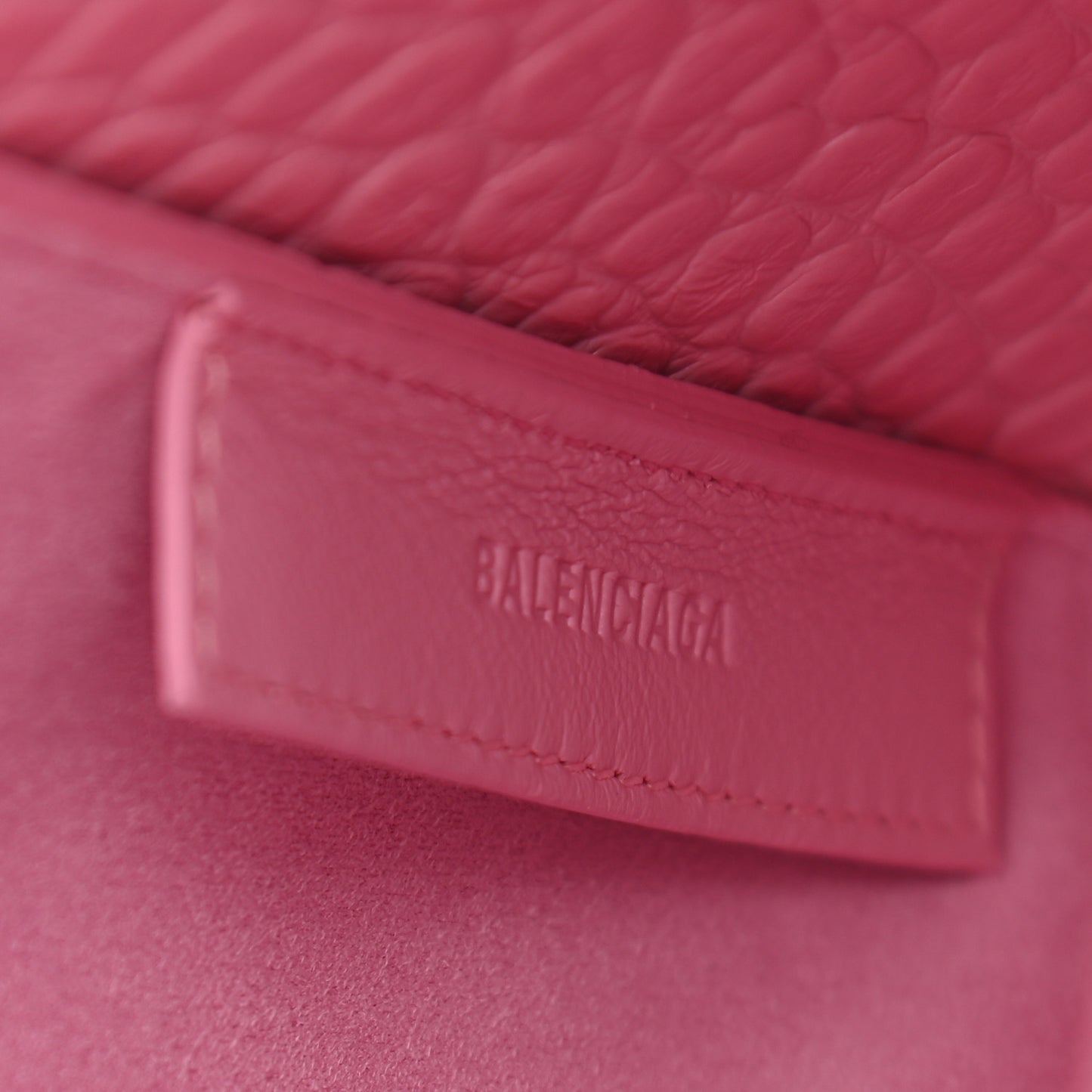 Calfskin Logo Crocodile Embossed XS Tool 2.0 North-South Tote Candy Pink White