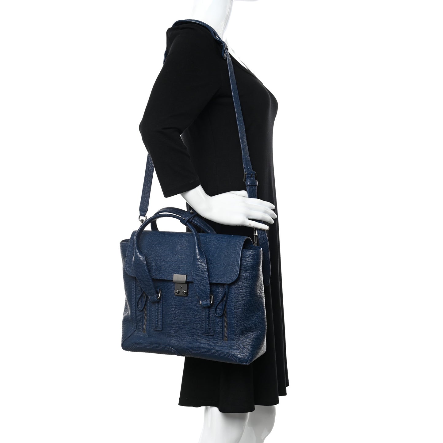 Textured Calfskin Medium Pashli Satchel Ink